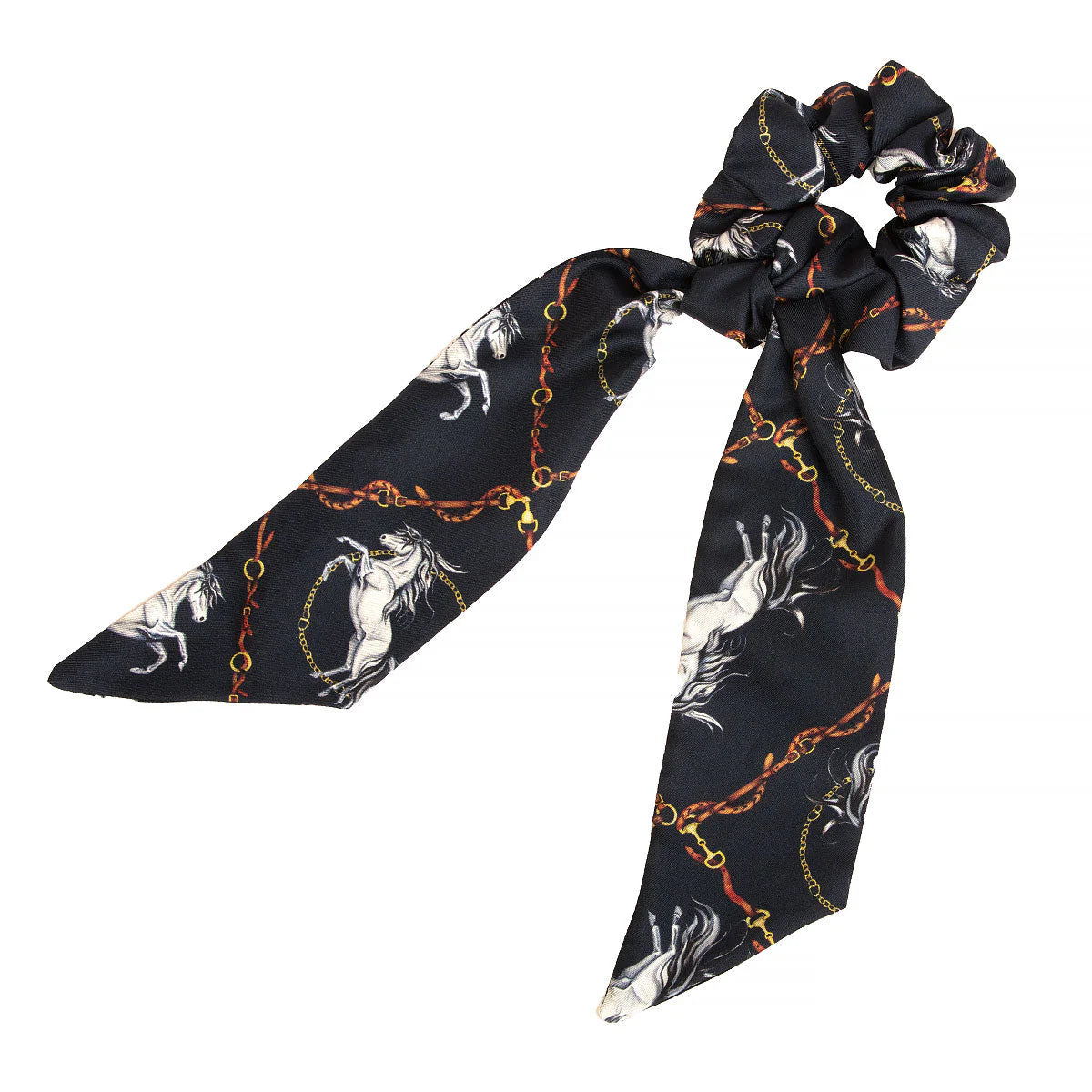Clare Haggas Rearing to Go Liquorish Medium Tail Silk Scrunchie