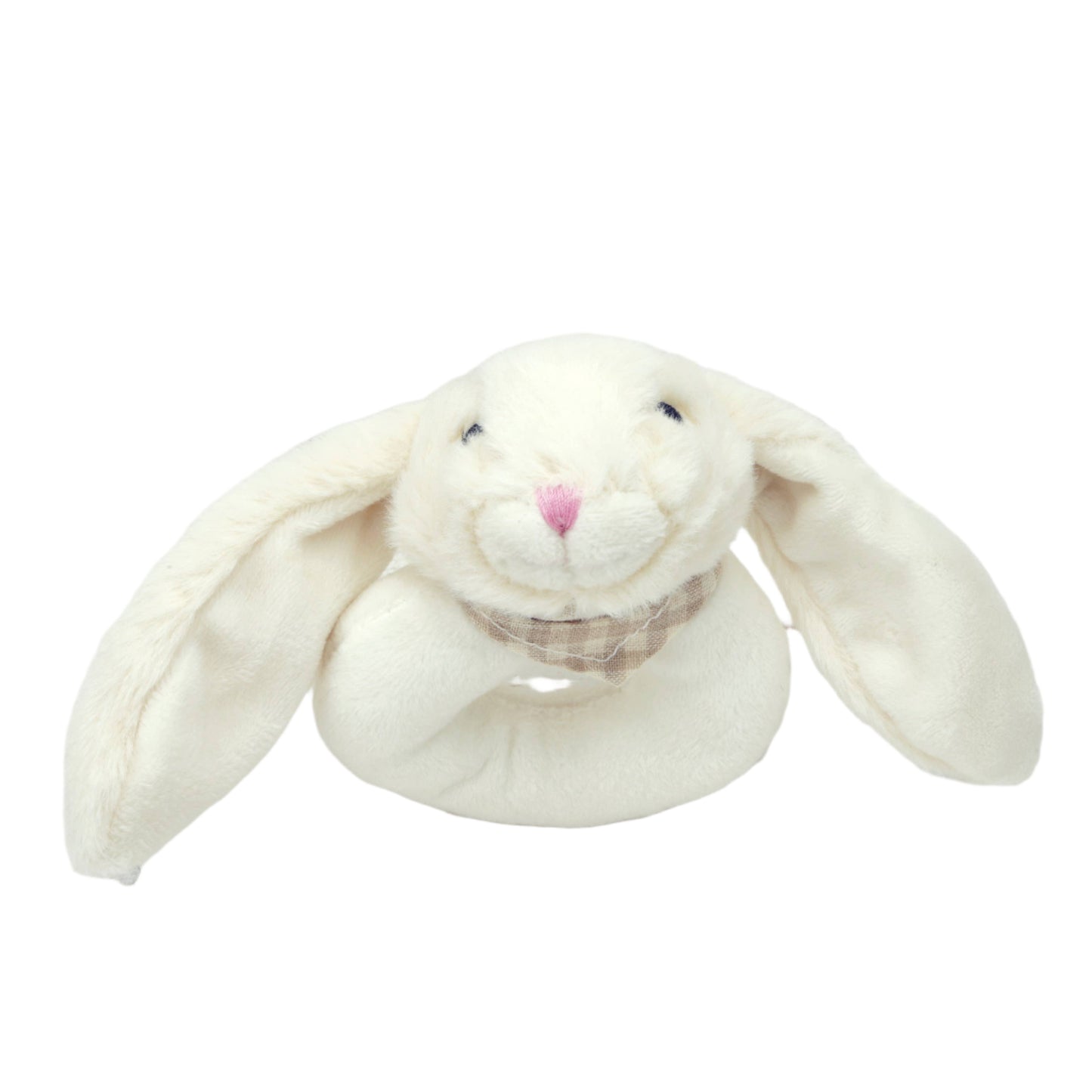 Bunny Baby Soft Toy Rattle Cream -10CM