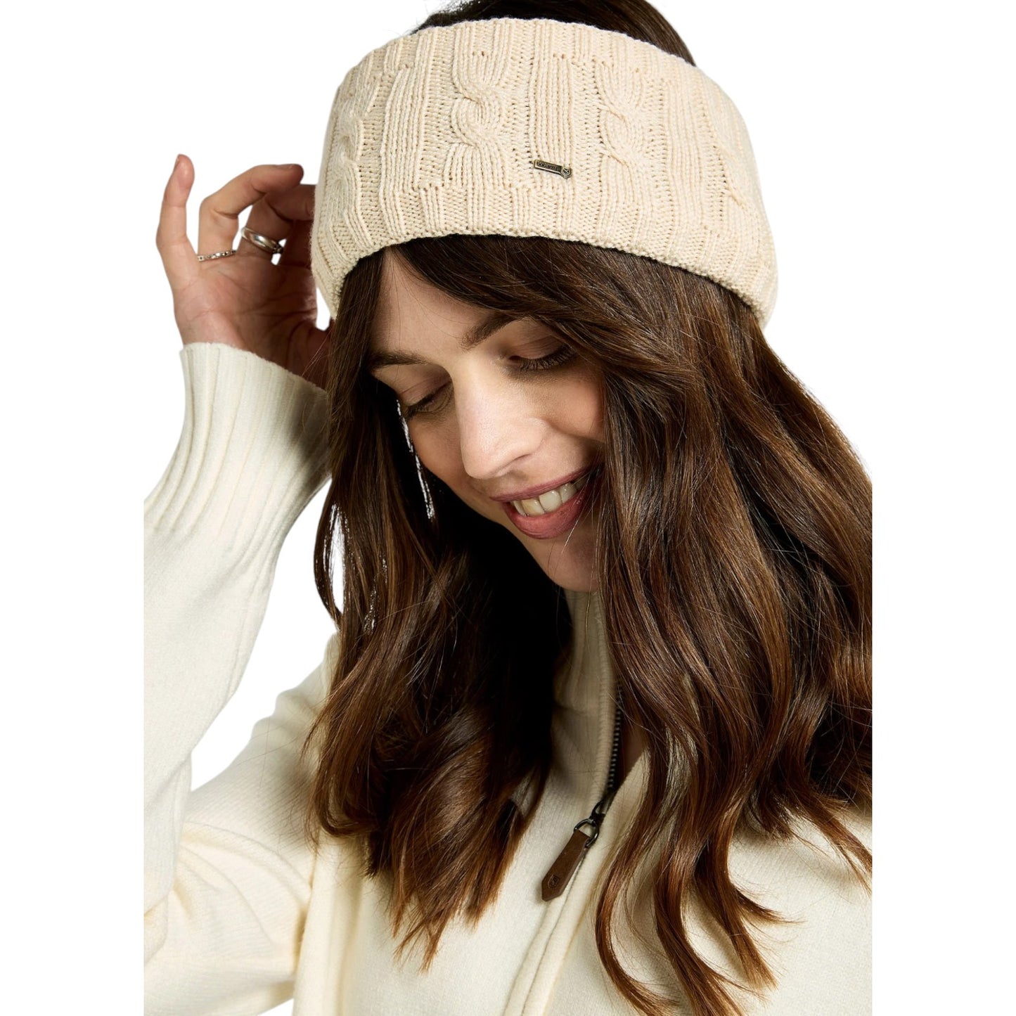 Dubarry Gleeson Cable Knit Headband Chalk