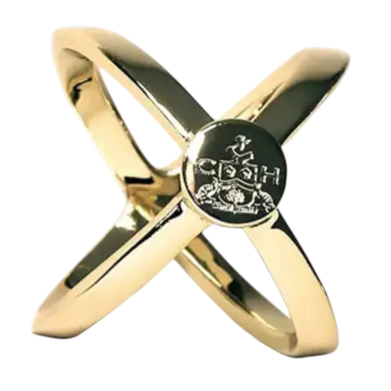 Clare Haggas Classic Scarf Ring Gold Finish
