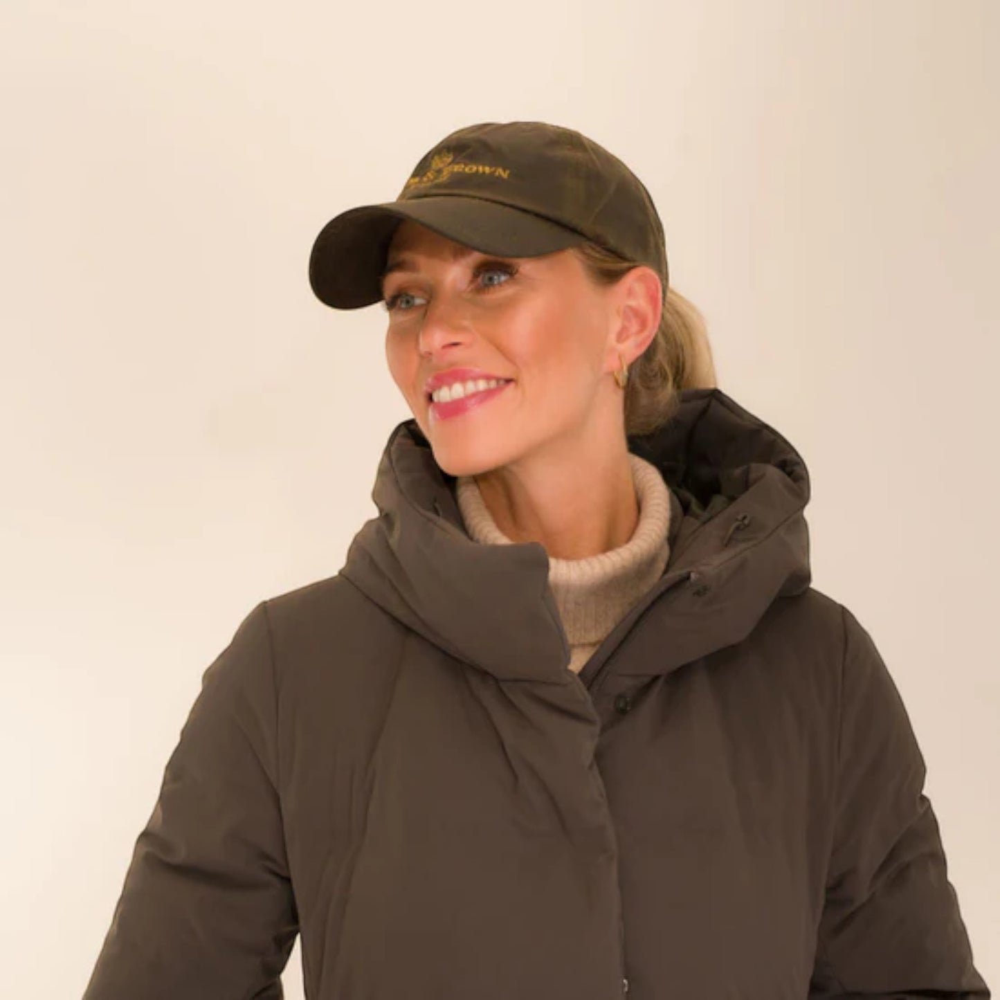 Hicks & Brown Wax Baseball Cap in Olive Green