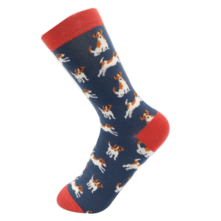 Miss Sparrow Jack Russell Socks Navy