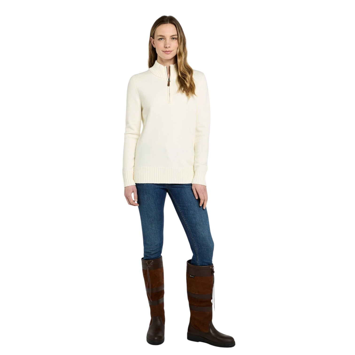 Dubarry Markham 1/4 Zip Sweater Chalk