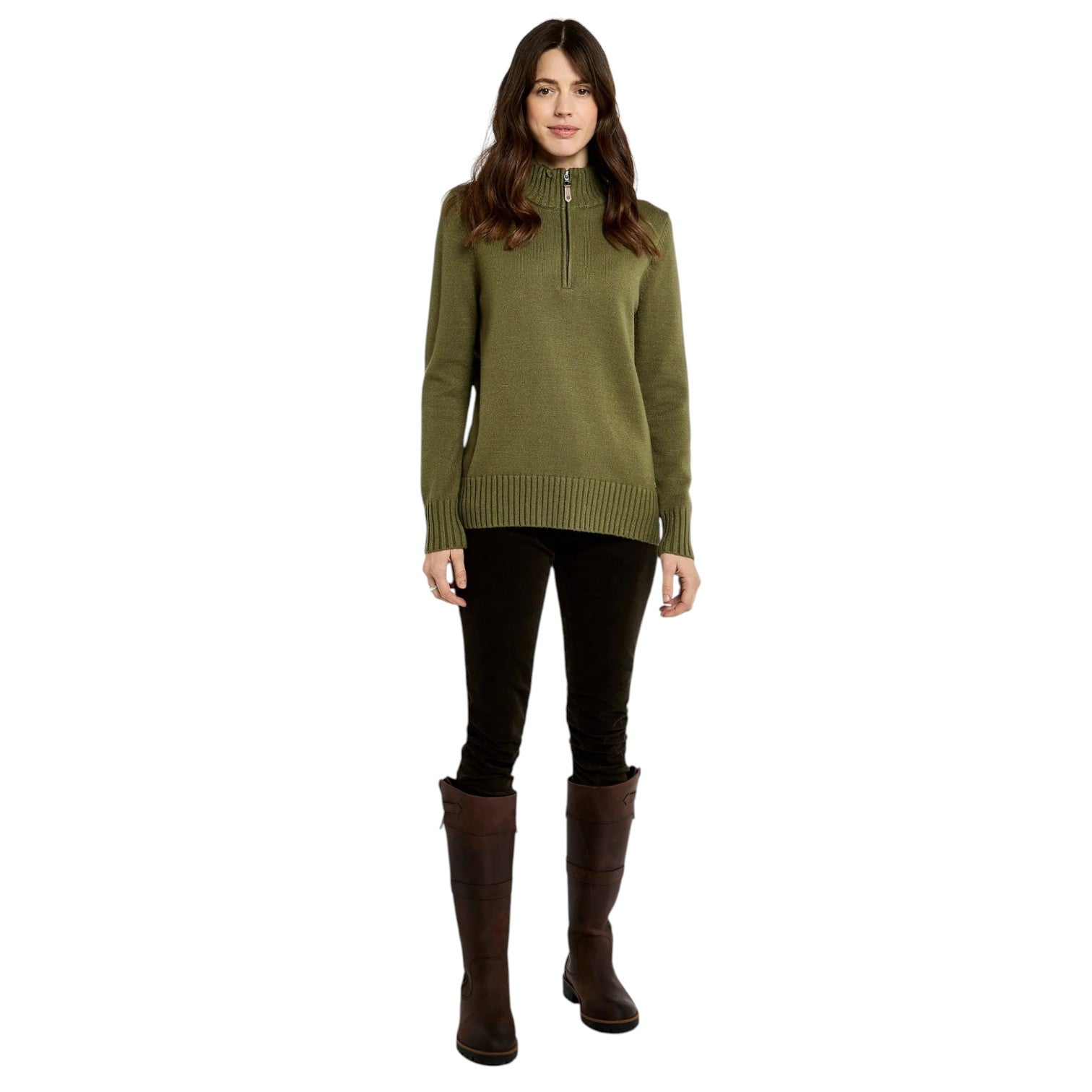 Dubarry Markham 1/4 Zip Sweater Dusky Green