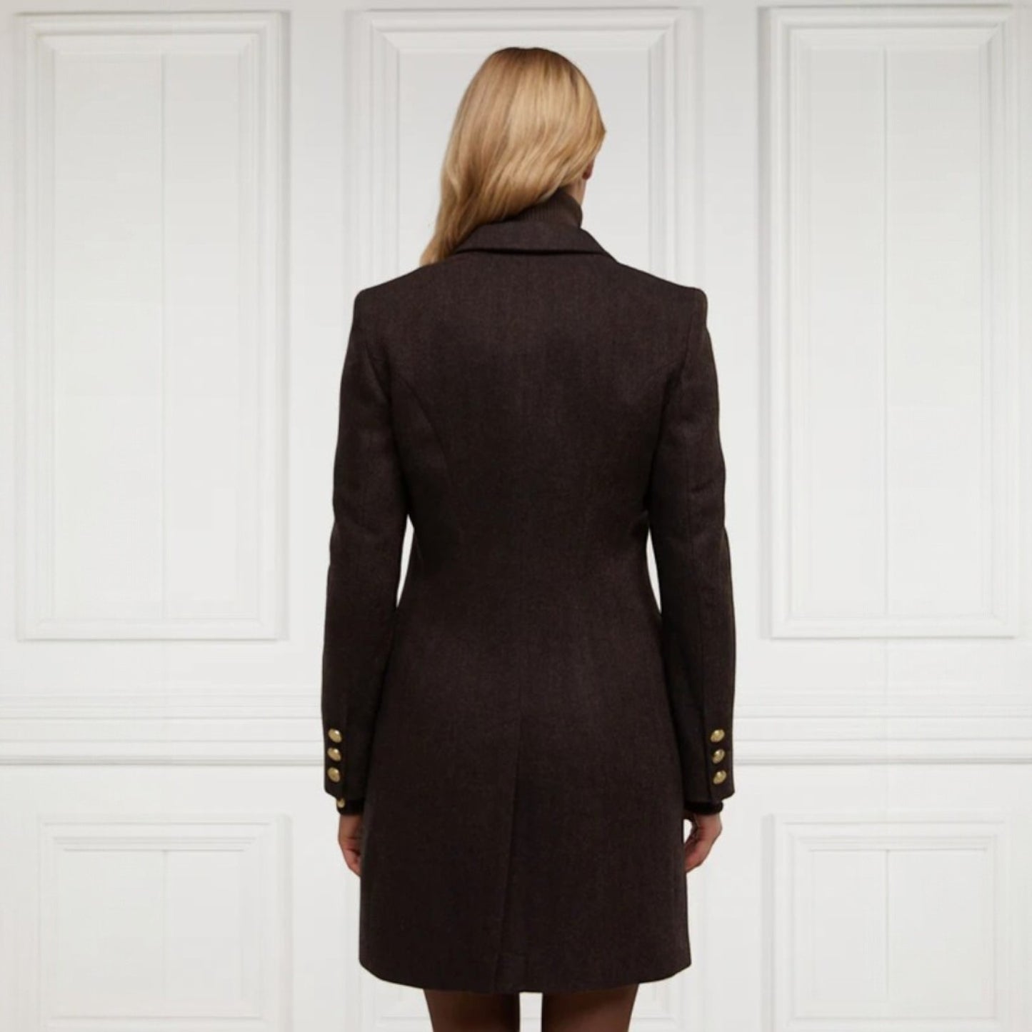 Holland Cooper Highgrove Coat Chocolate Heringbone