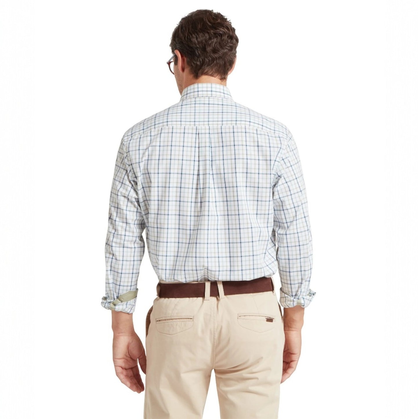 Schoffel Holkham Classic Shirt Deep Ocean Blue/Agave Green