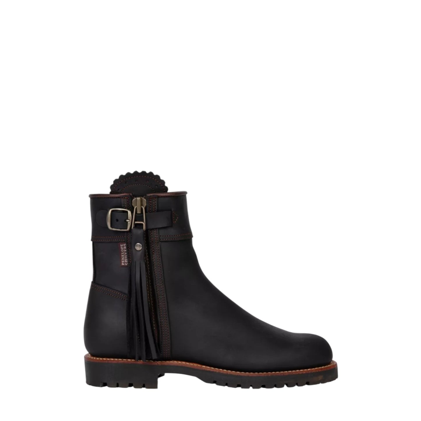 Penelope Chilvers Cropped Inclement Tassel Black Leather