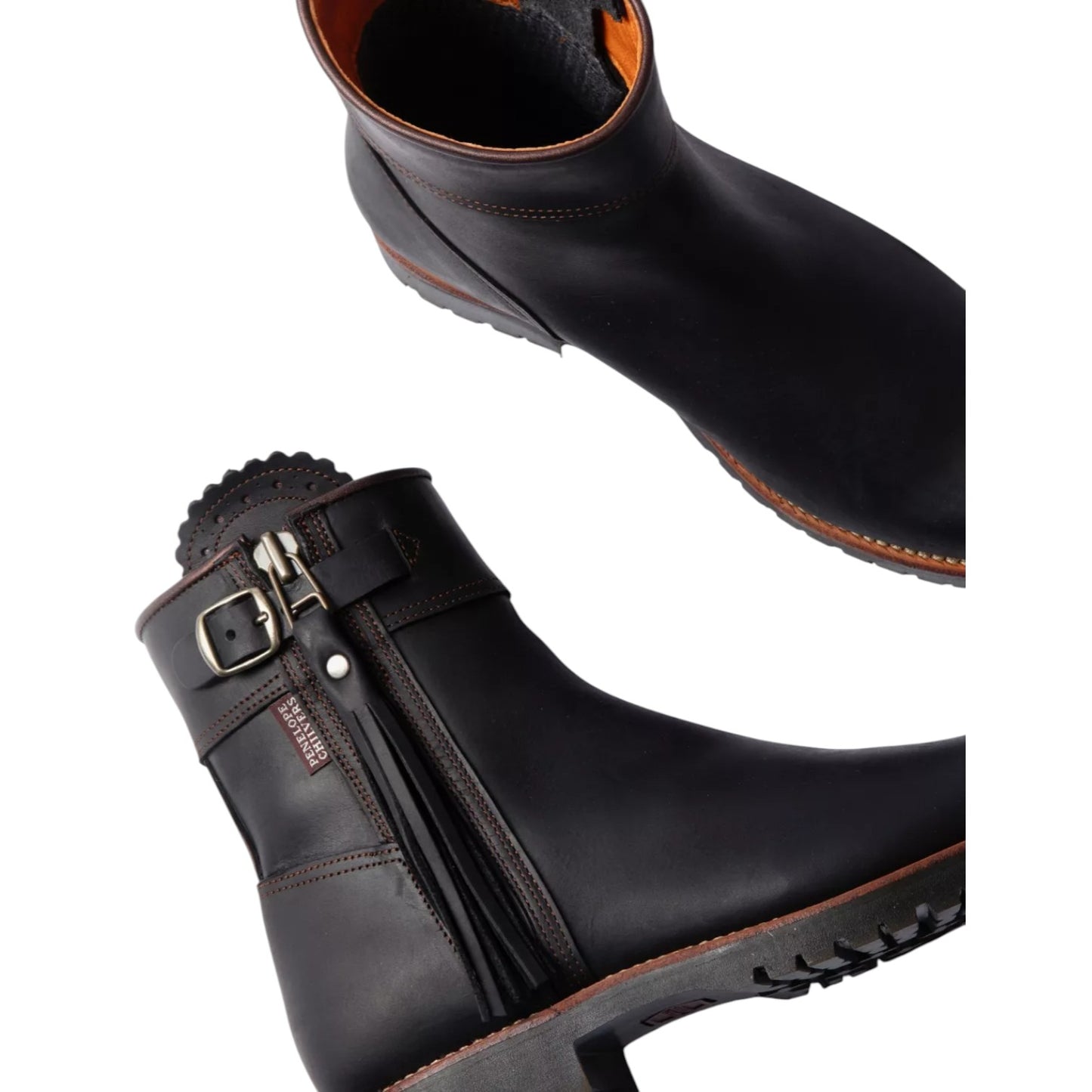 Penelope Chilvers Cropped Inclement Tassel Black Leather