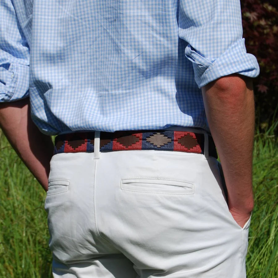 Pioneros Polo Belt - 176 Burgundy/Navy
