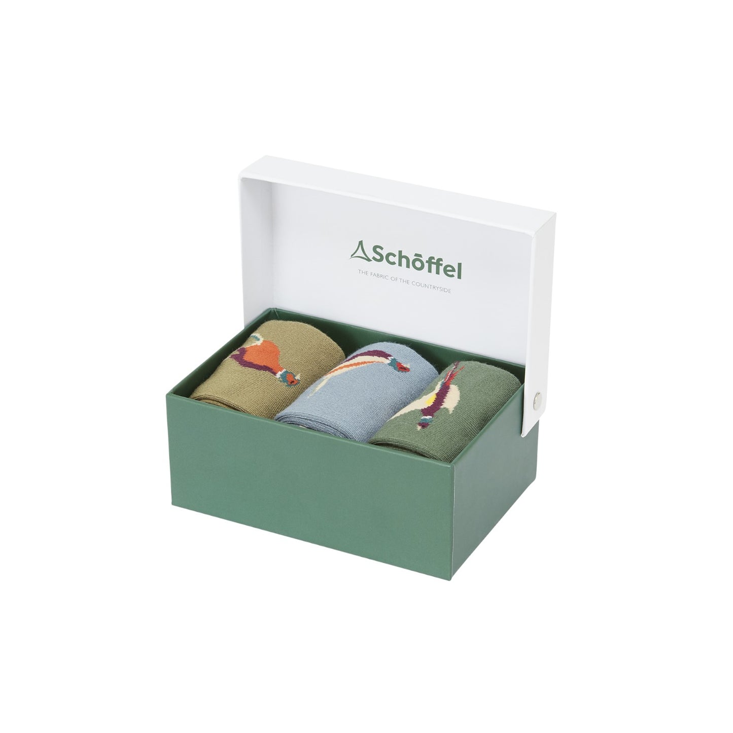 Schoffel Bamboo Sock (Box of 3) Lake Blue Pheasant Mix