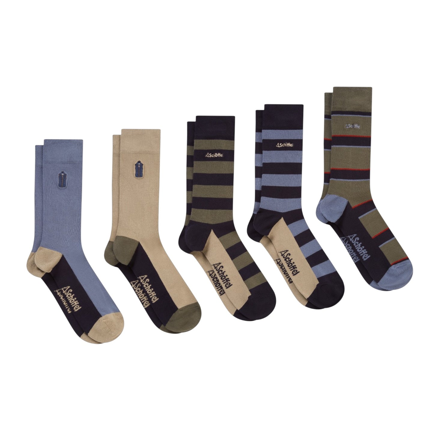 Schoffel Bamboo Sock (Box of 5) Oakham Mix