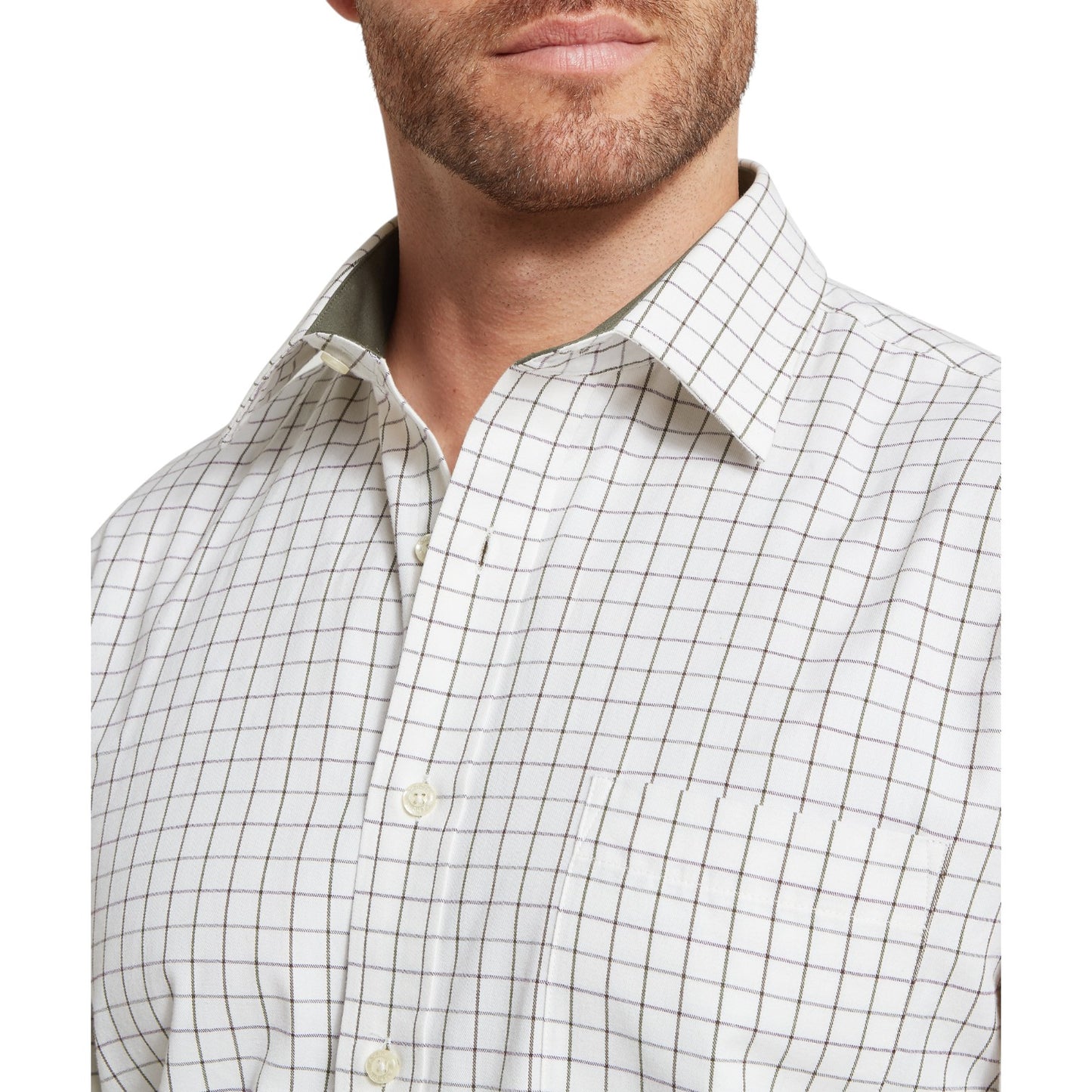Schoffel Burnham Tattersall Classic Shirt Dark Olive