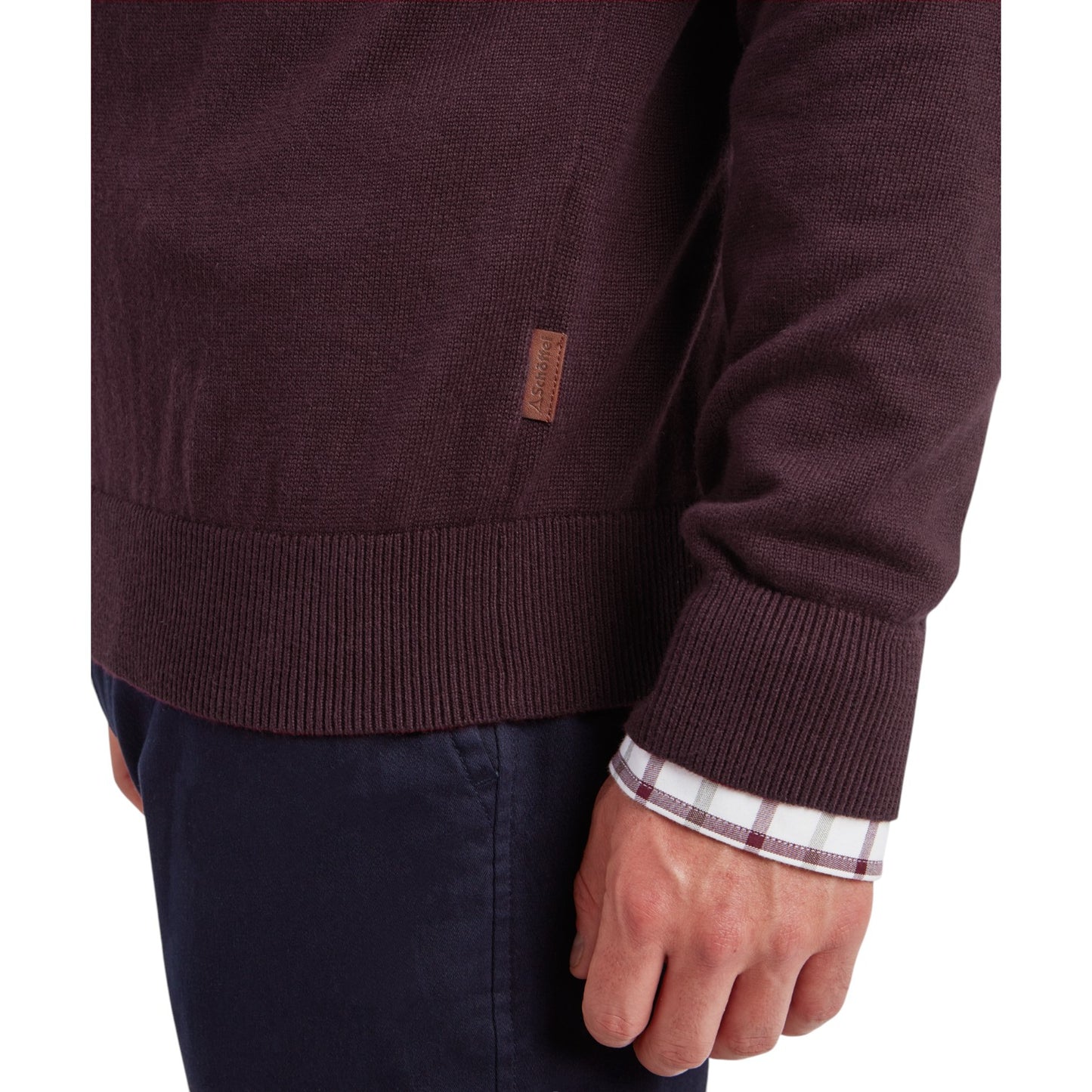 Schoffel Calton Cotton Cashmere Zip Jumper Wine
