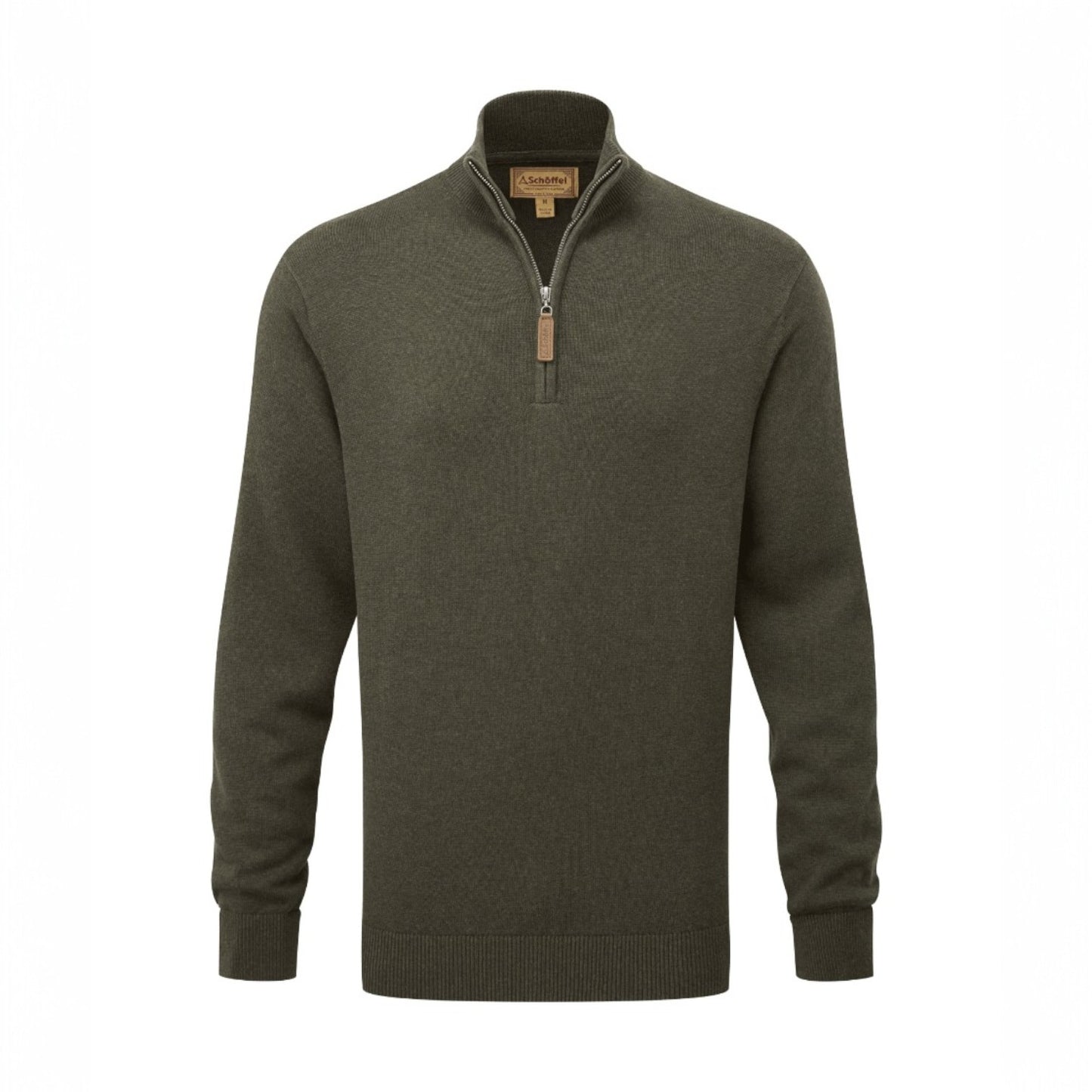 Schoffel Calton Cotton Cashmere 1/4 Zip Jumper Loden Green