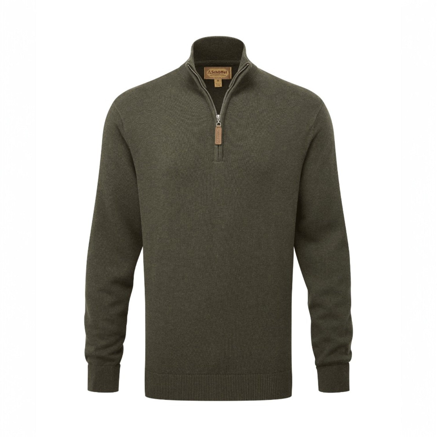 Schoffel Calton Cotton Cashmere 1/4 Zip Jumper Loden Green