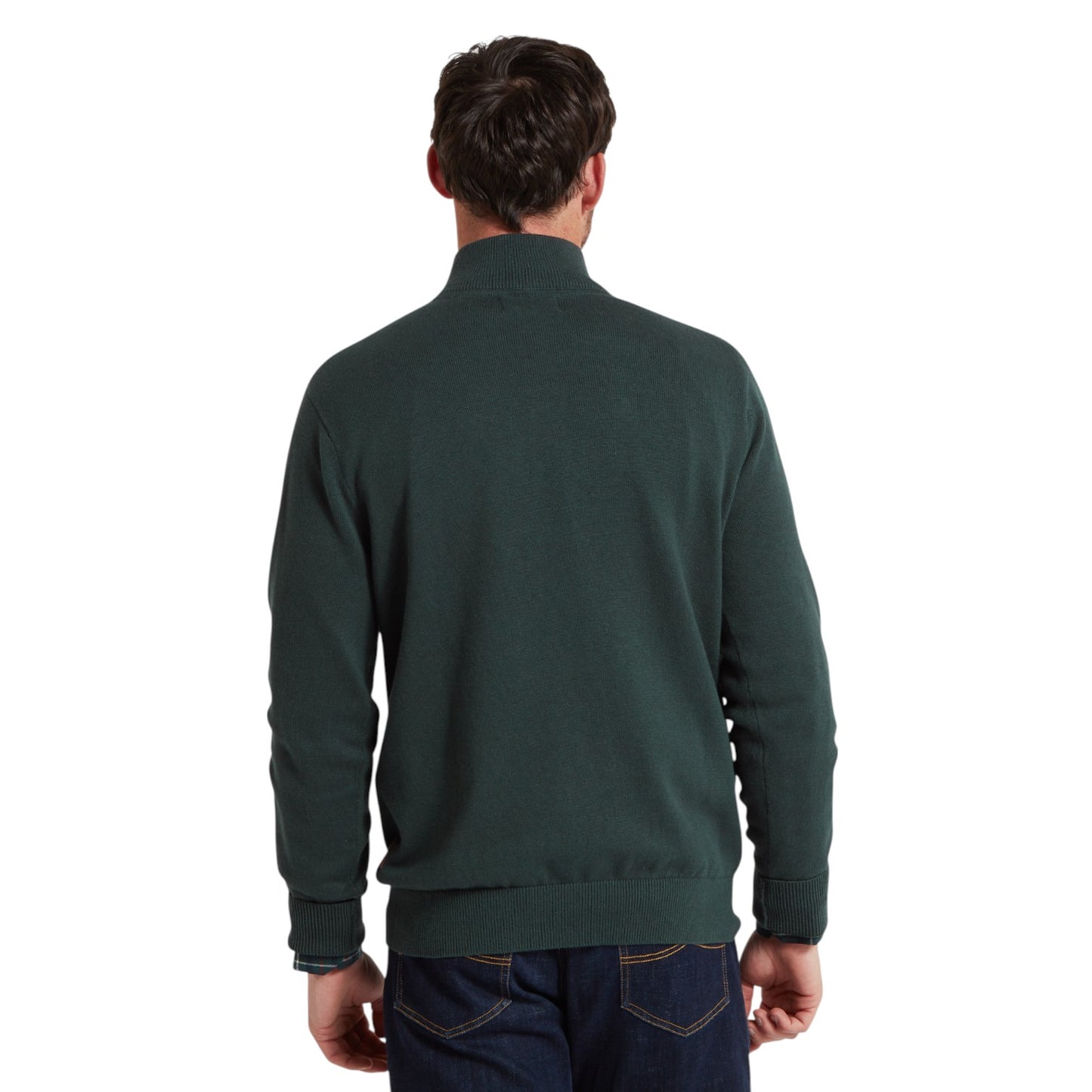 Schoffel Calton Cotton Cashmere 1/4 Zip Jumper Botanical Green