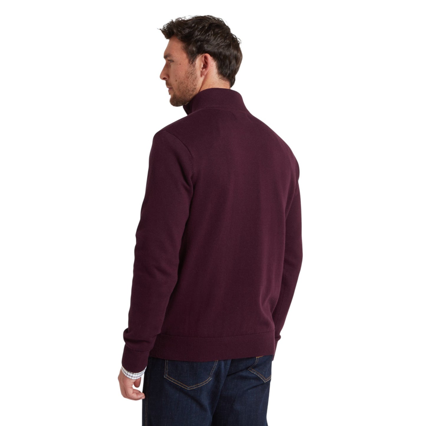 Schoffel Calton Cotton Cashmere Zip Jumper Wine