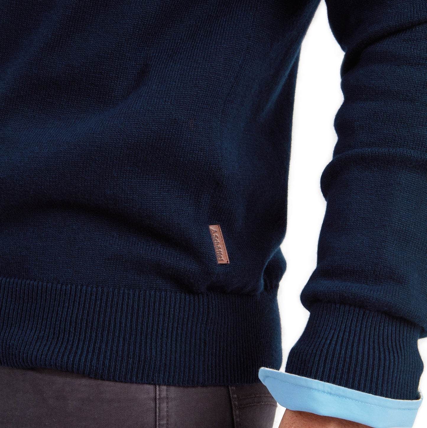 Schoffel Calton Cotton Cashmere 1/4 Zip Jumper Navy