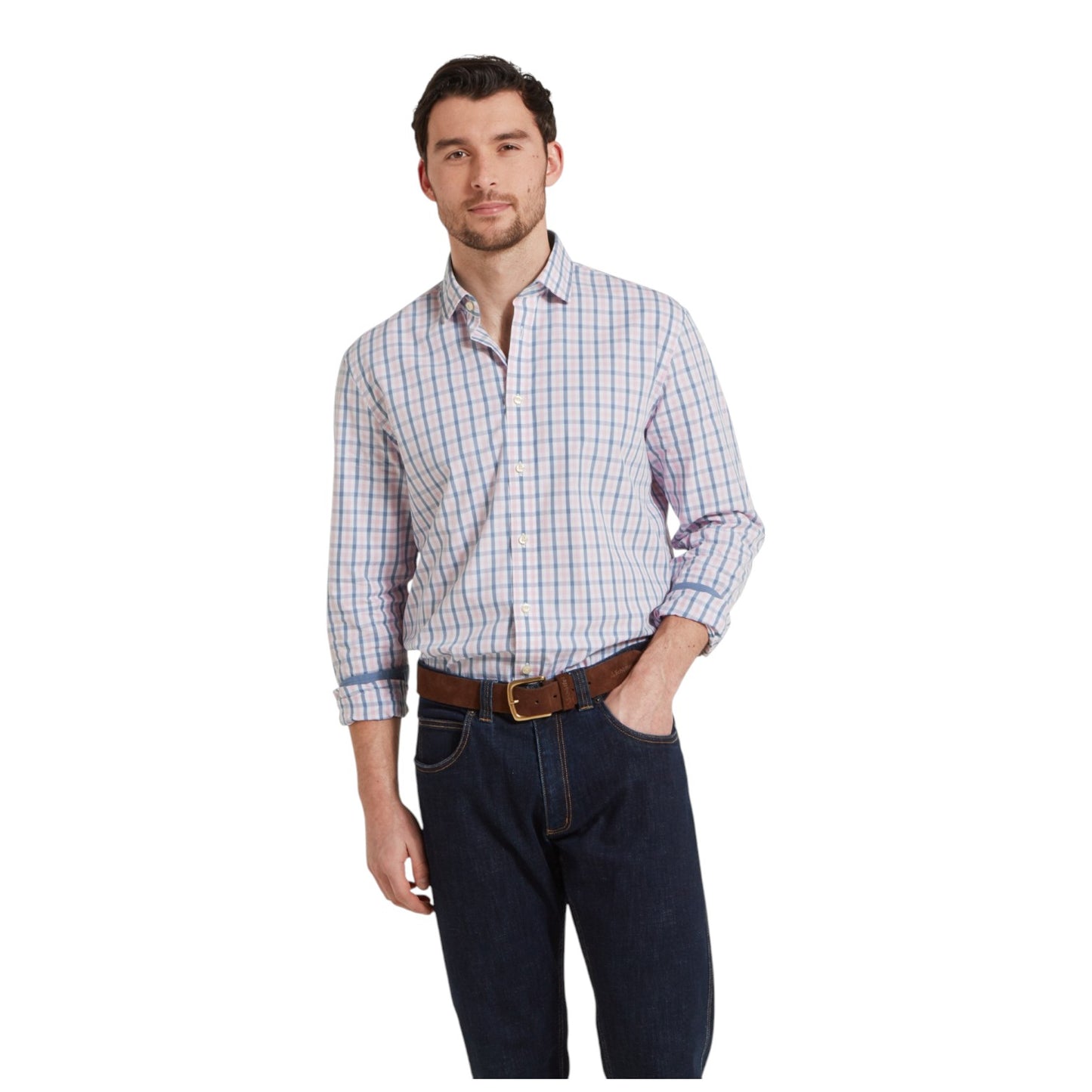 Schoffel Hebden Tailored Shirt Dark Denim/Pink