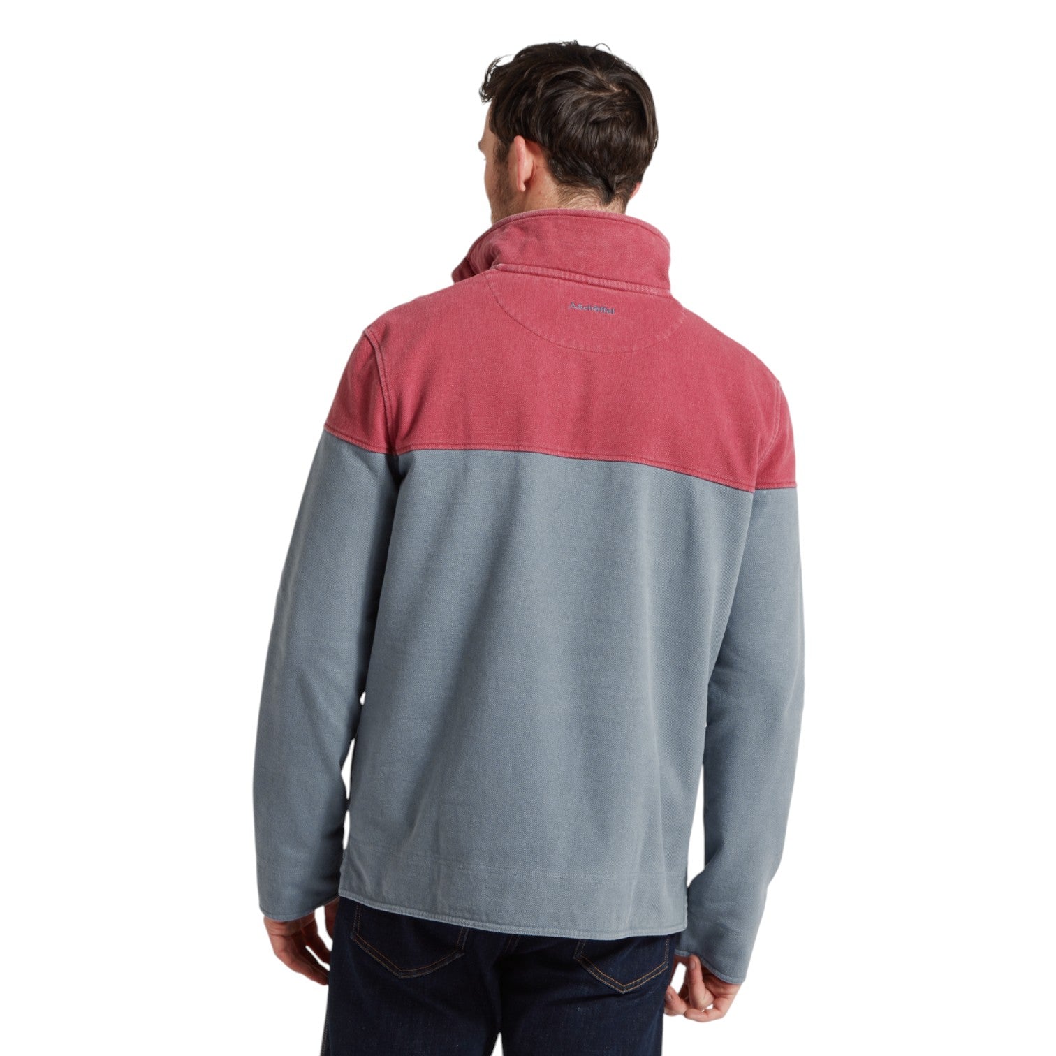 Schoffel Helford Heritage Sweatshirt Slate Red/ Dark Pigeon Blue