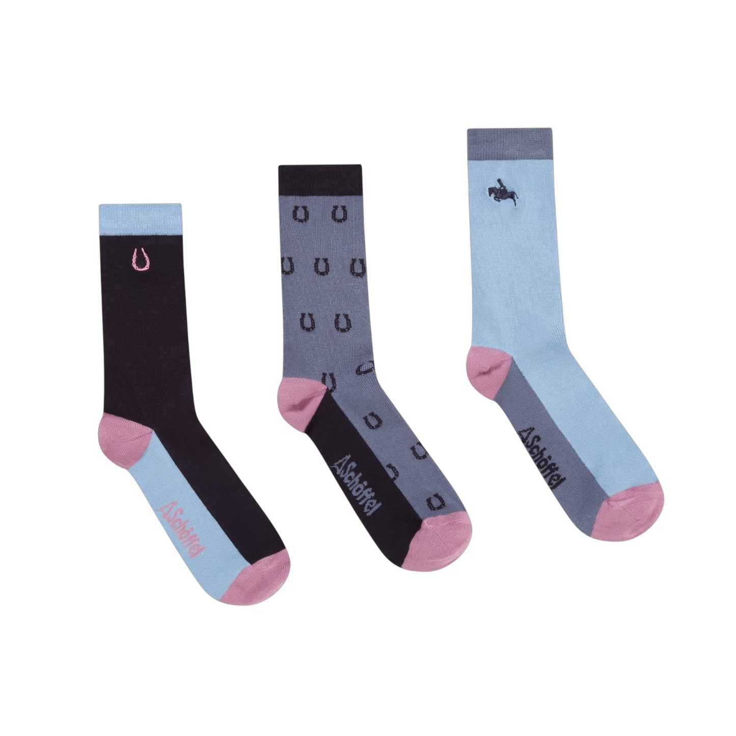 Schoffel Bamboo Sock (Box Of 3) Equestrian Mix