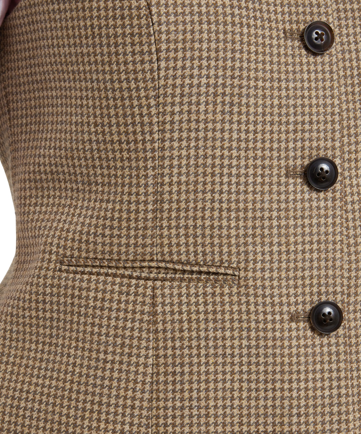 Schoffel Millport Tweed Nehru Waistcoat Houndstooth Tweed