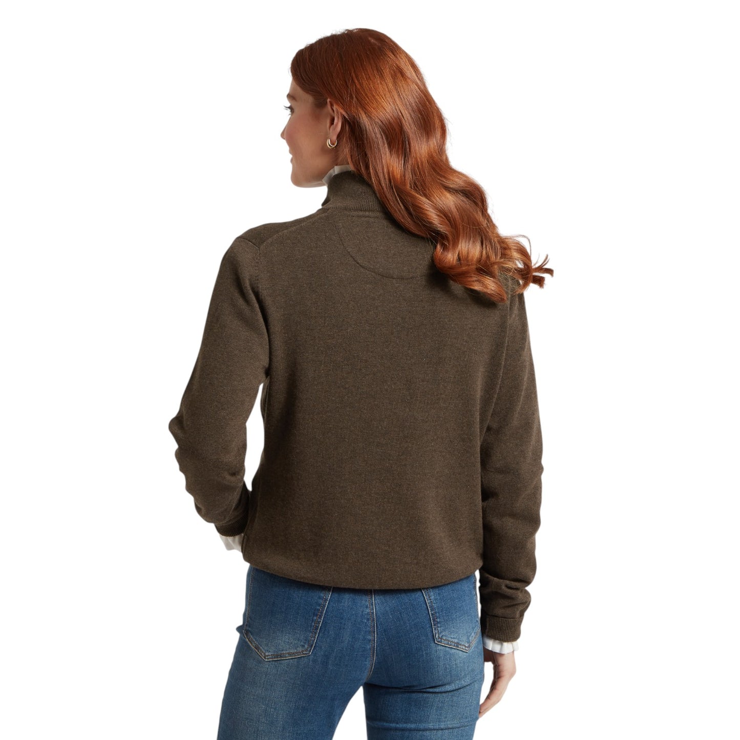 Schoffel Polperro Cotton 1/4 Zip Chocolate