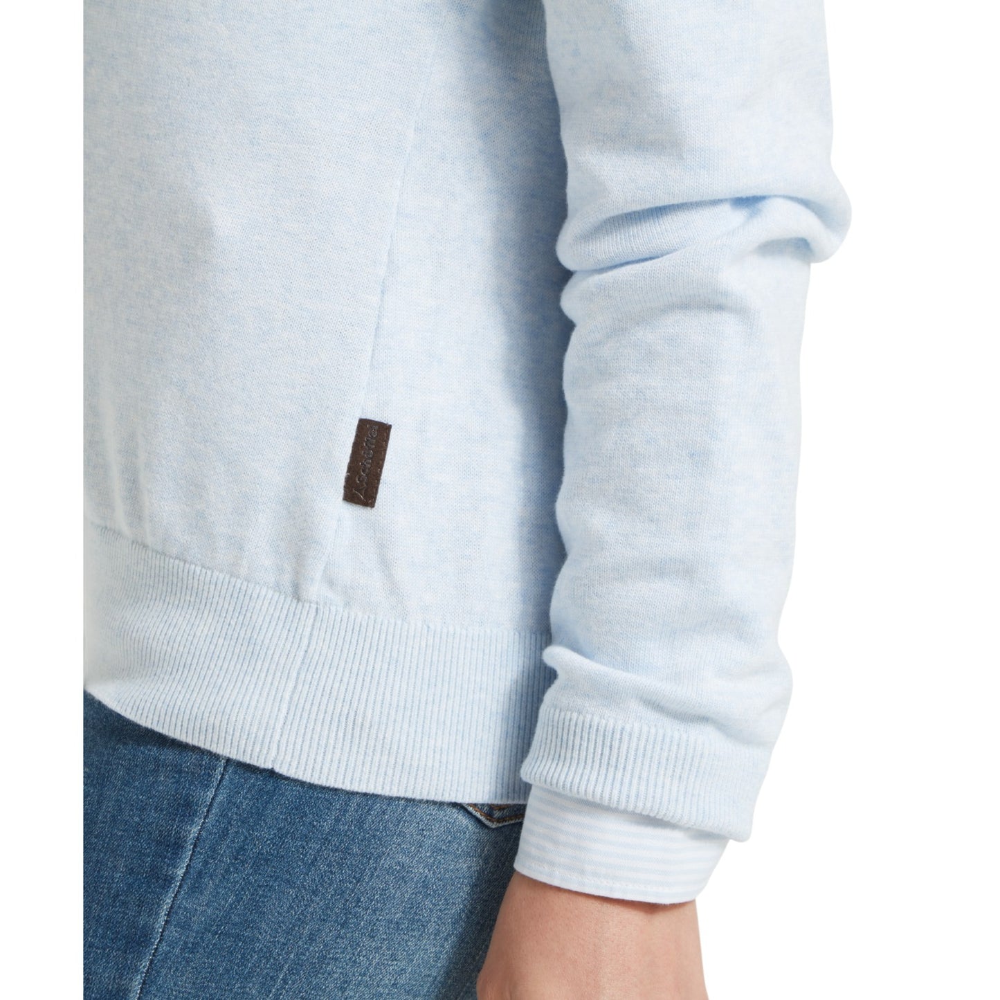 Schoffel Polperro Pima Cotton 1/4 Zip Blue Water