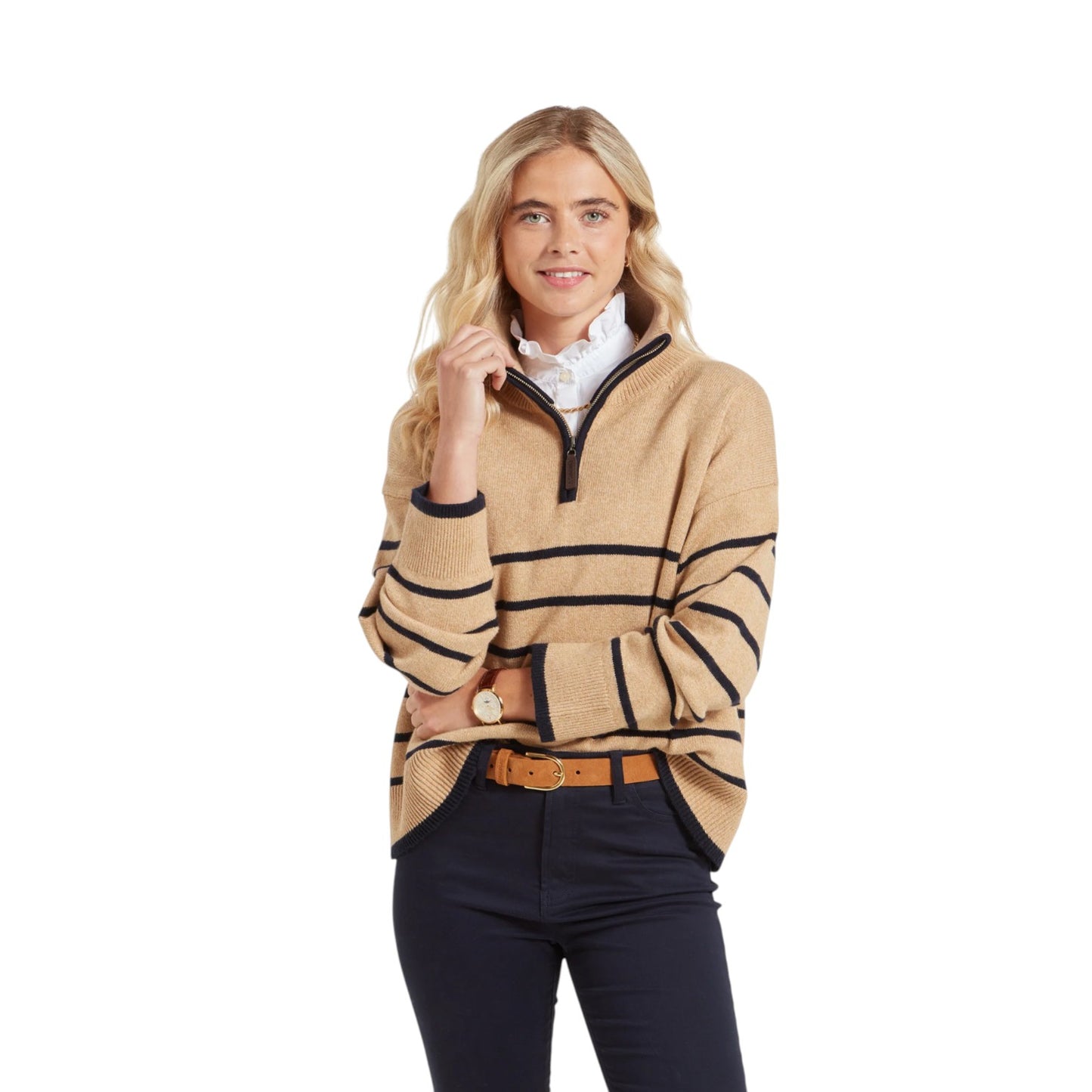 Schoffel Sandsend 1/4 Zip Jumper Warm Sand