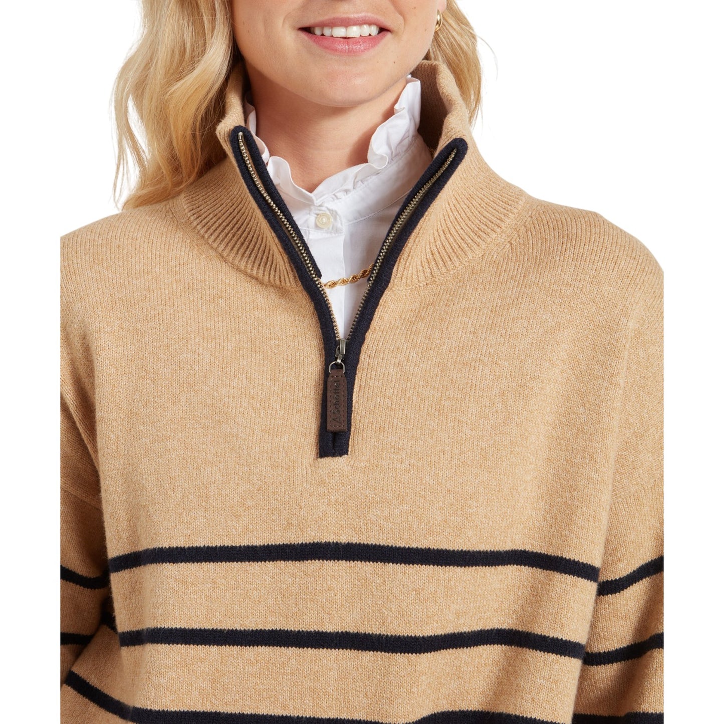 Schoffel Sandsend 1/4 Zip Jumper Warm Sand