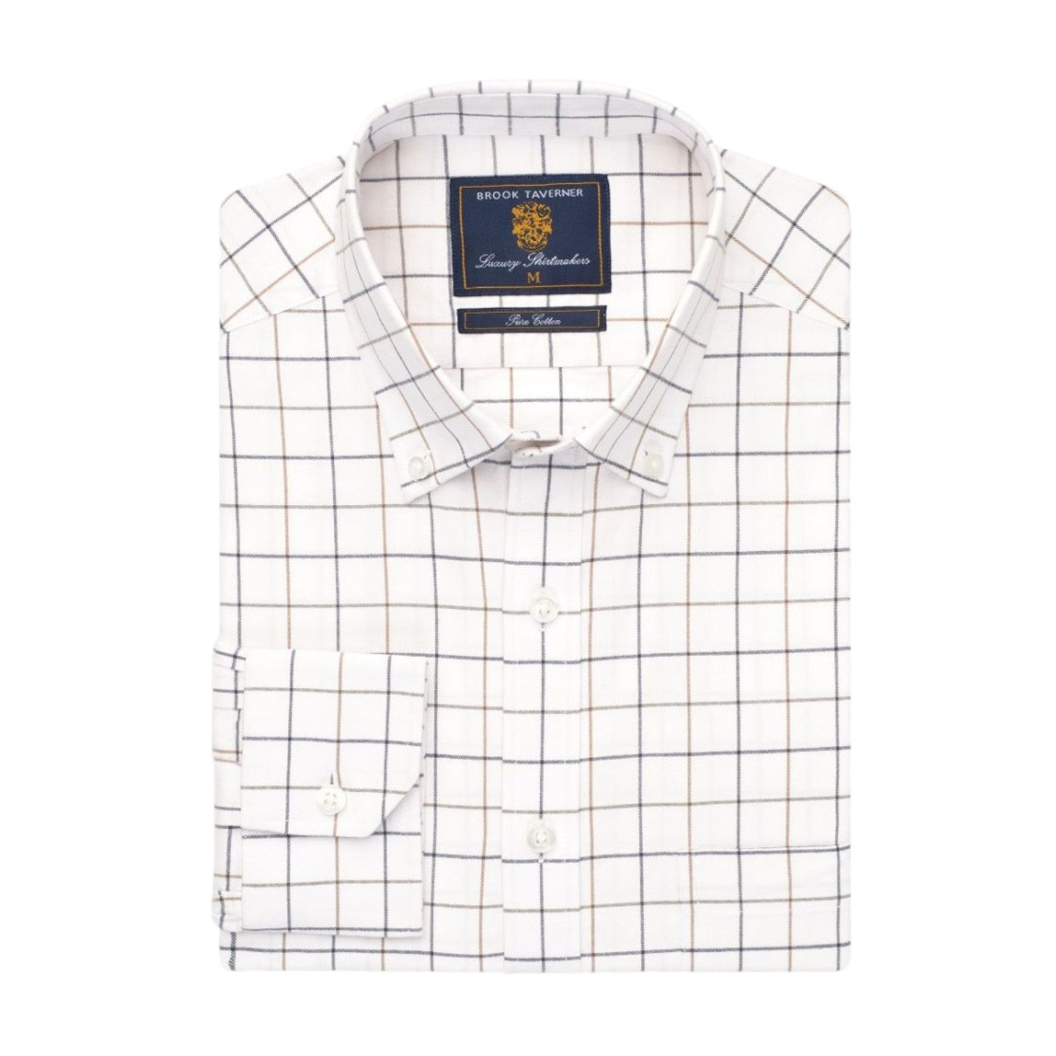 Brook Taverner Ecru Tattersall Check Shirt Ecru