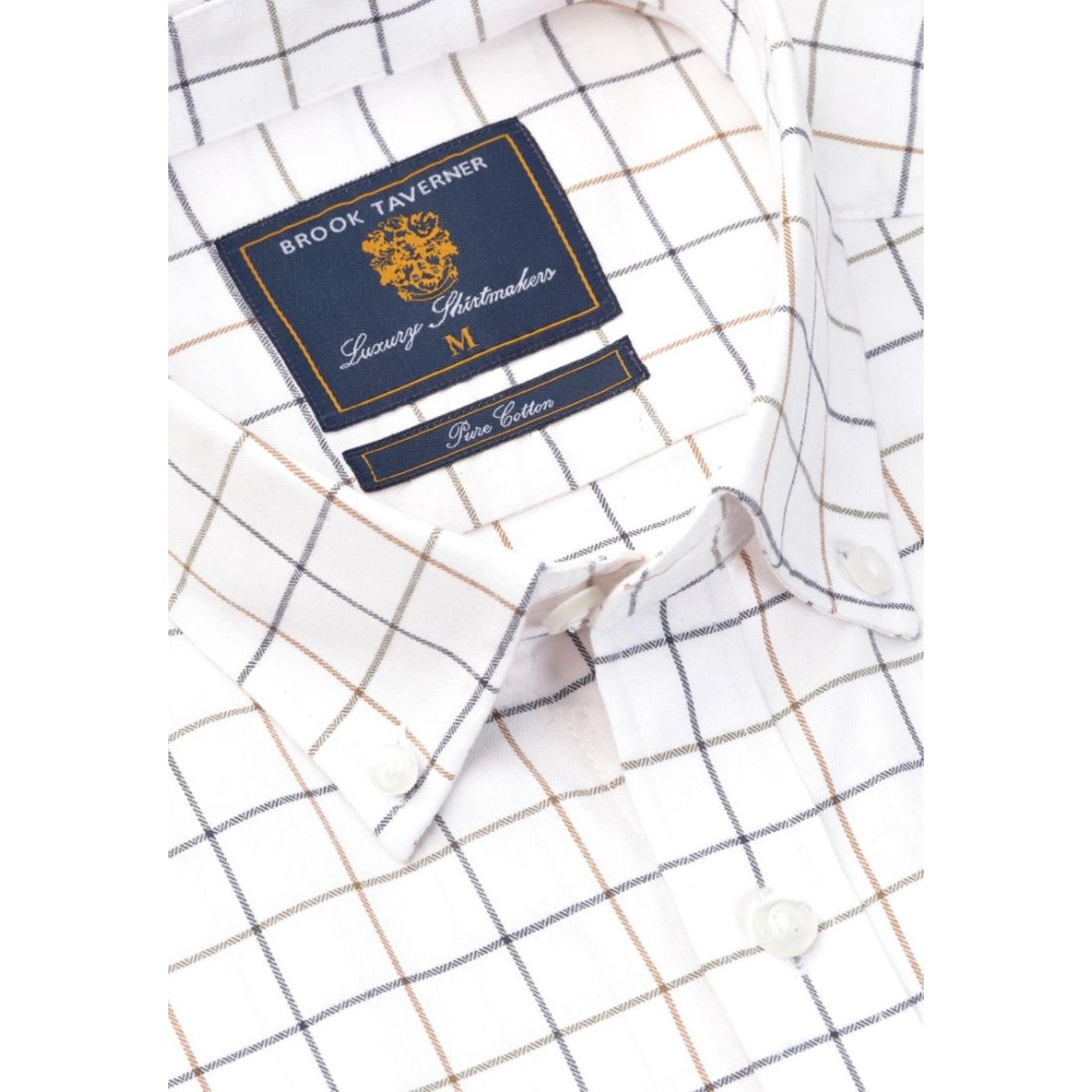 Brook Taverner Ecru Tattersall Check Shirt Ecru
