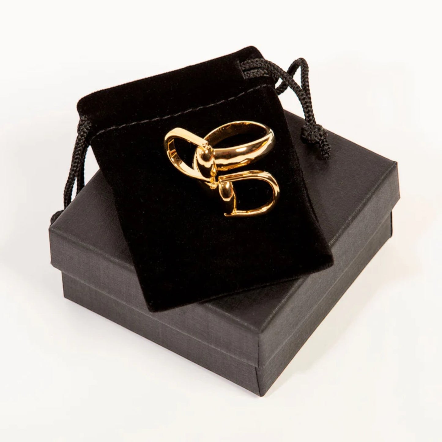 Clare Haggas Snaffle Bit Scarf Ring Gold