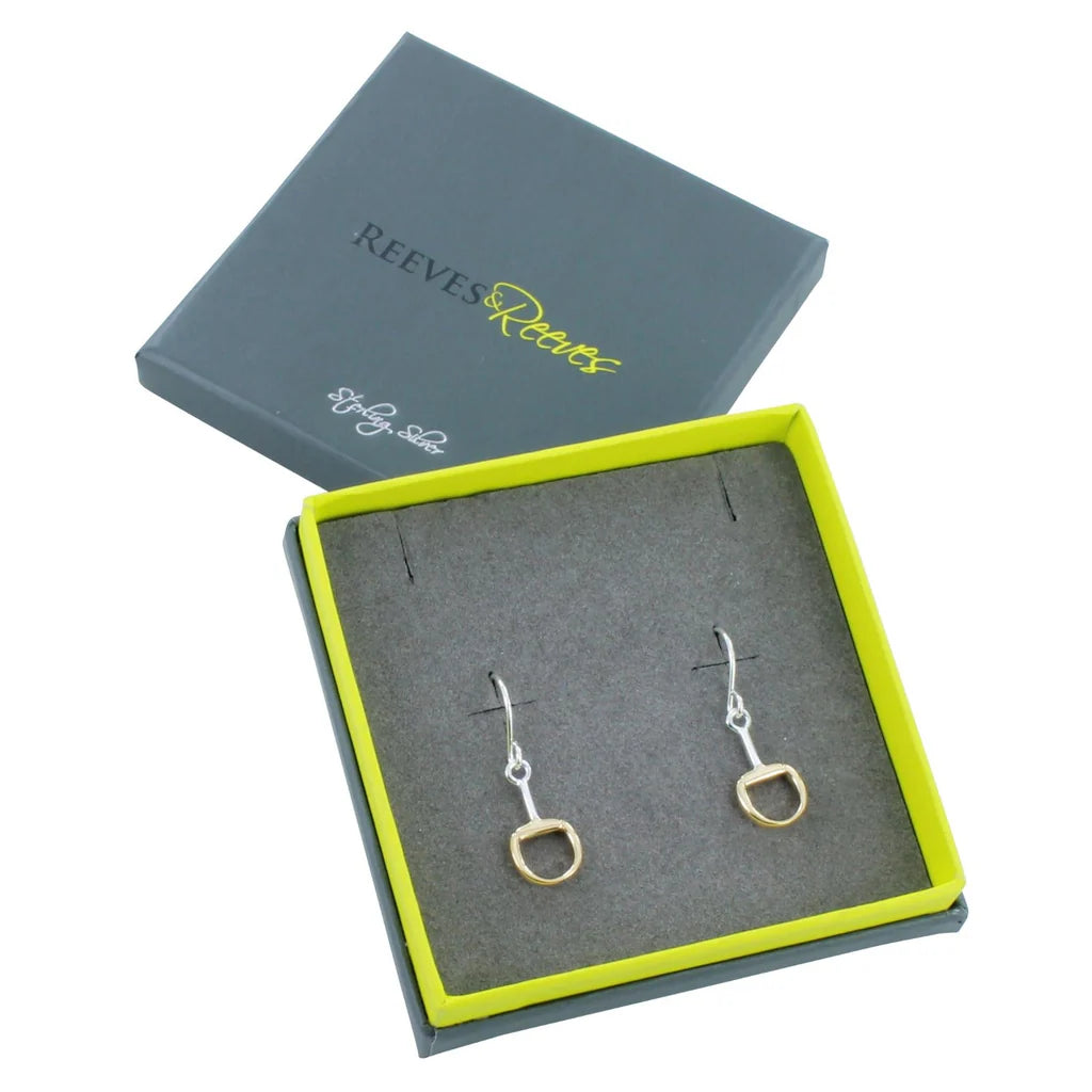 Reeves & Reeves Snaffle Dangly Gold Earrings