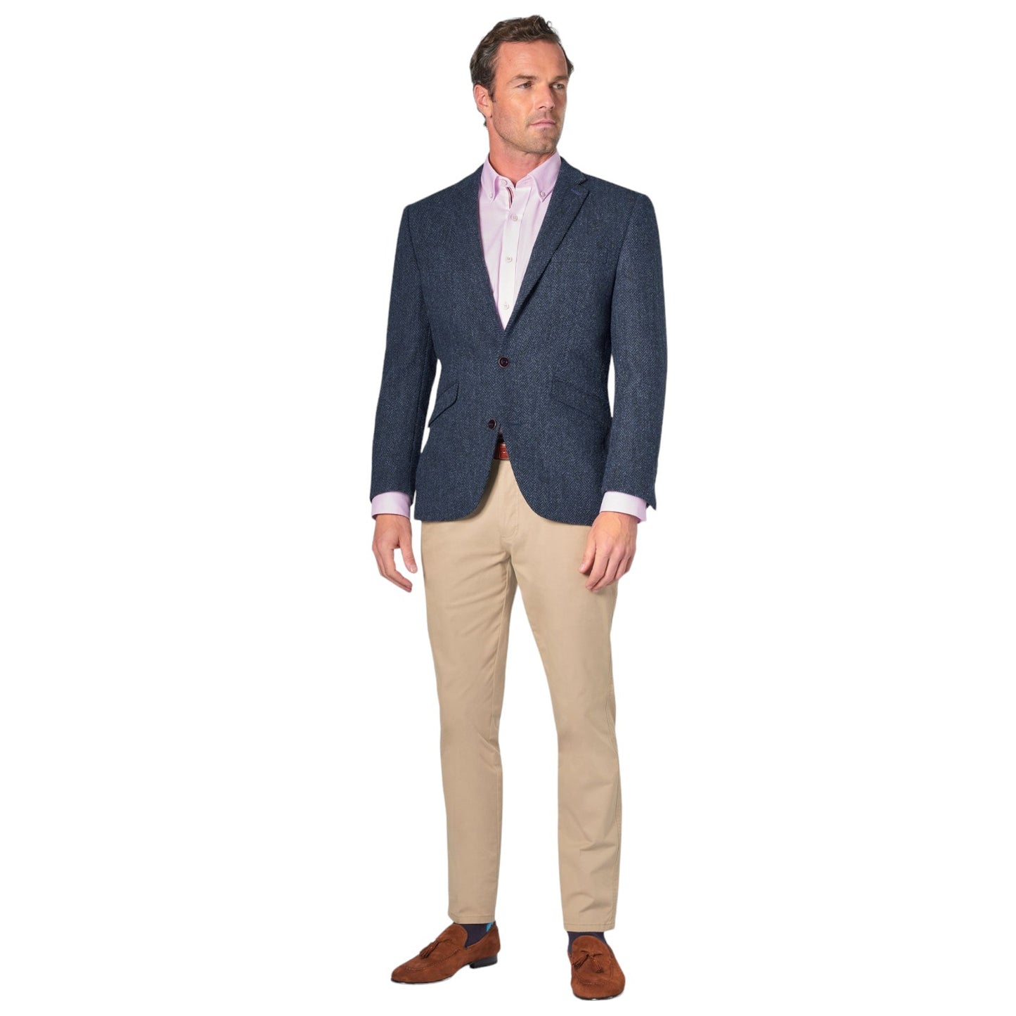 Brook Taverner Stranraer Navy Herringbone Harris Tweed Jacket