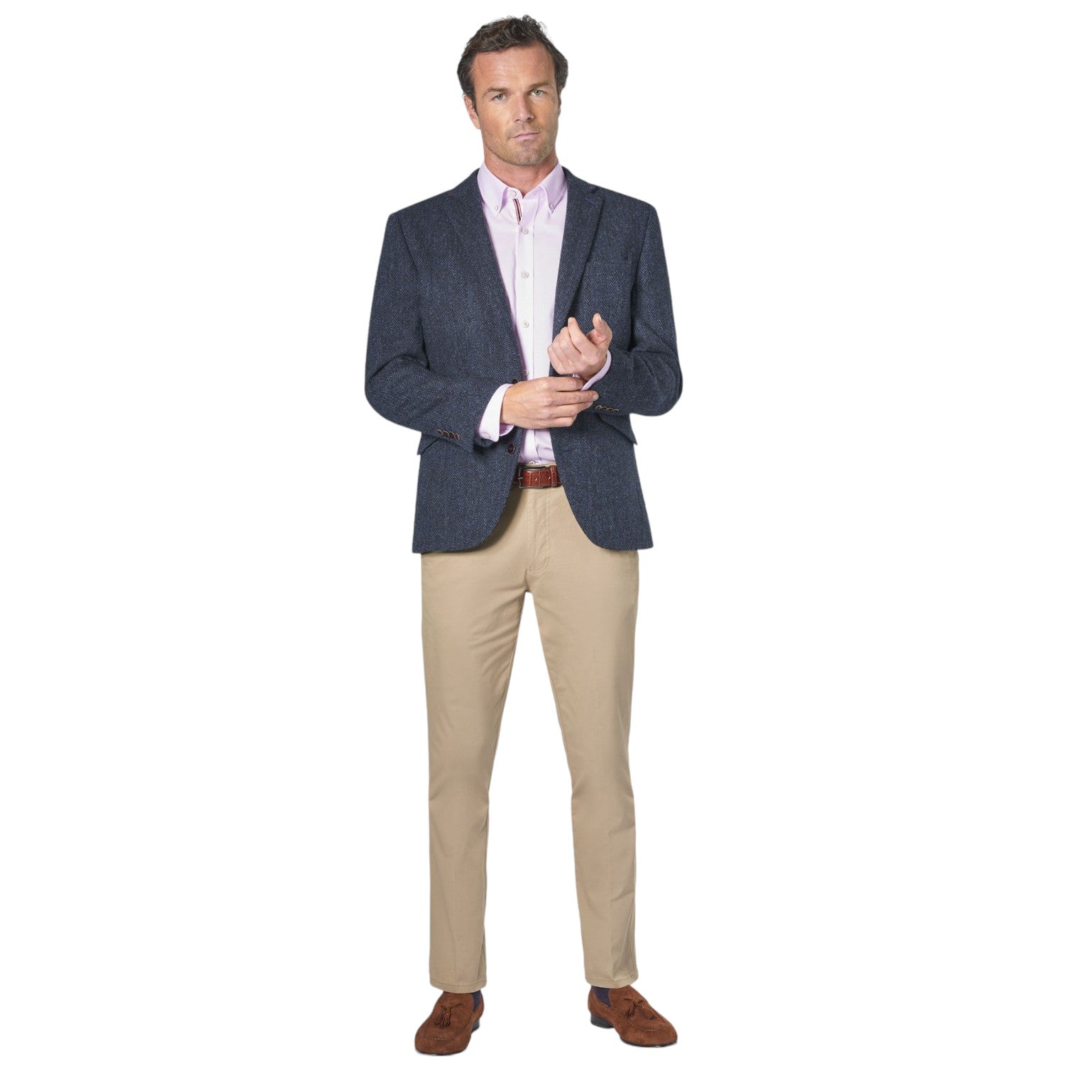 Brook Taverner Stranraer Navy Herringbone Harris Tweed Jacket