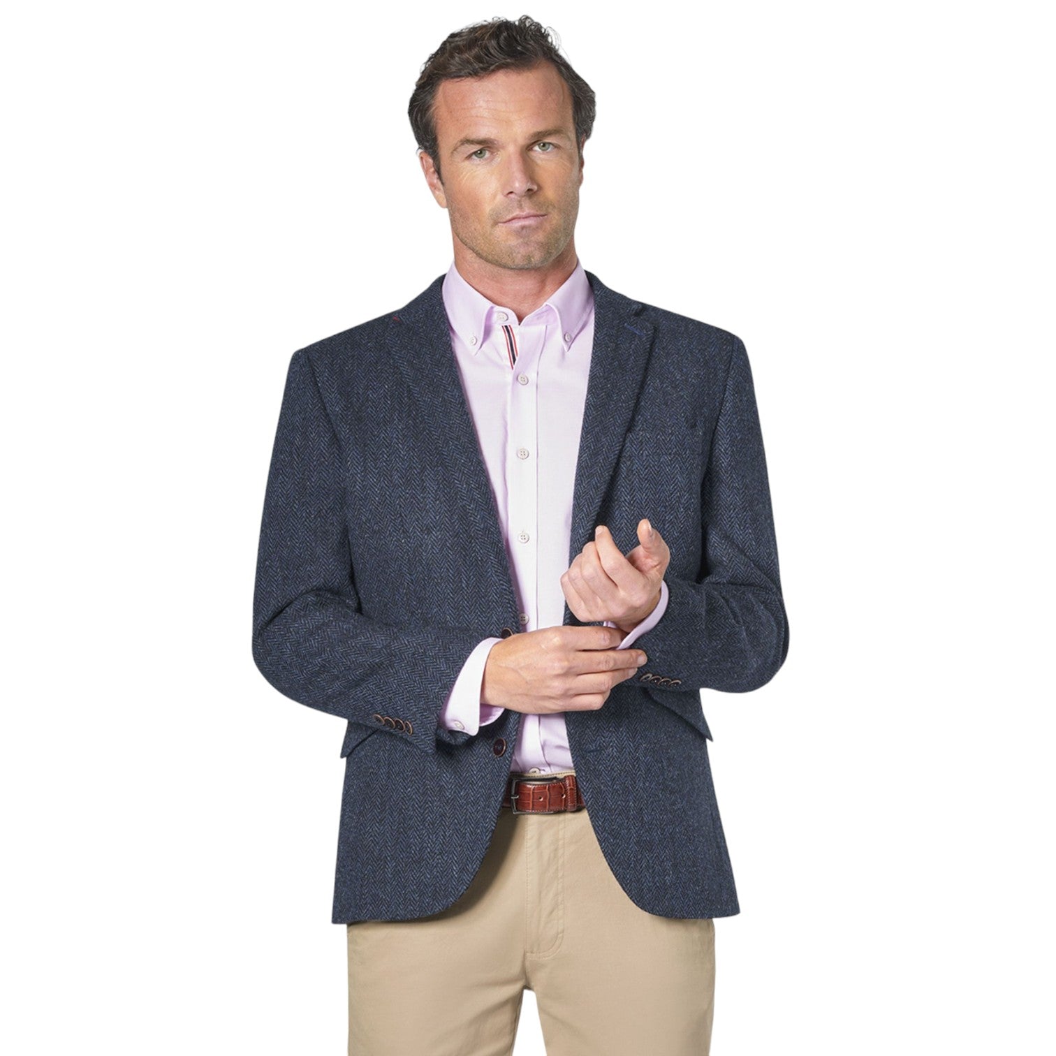 Brook Taverner Stranraer Navy Herringbone Harris Tweed Jacket