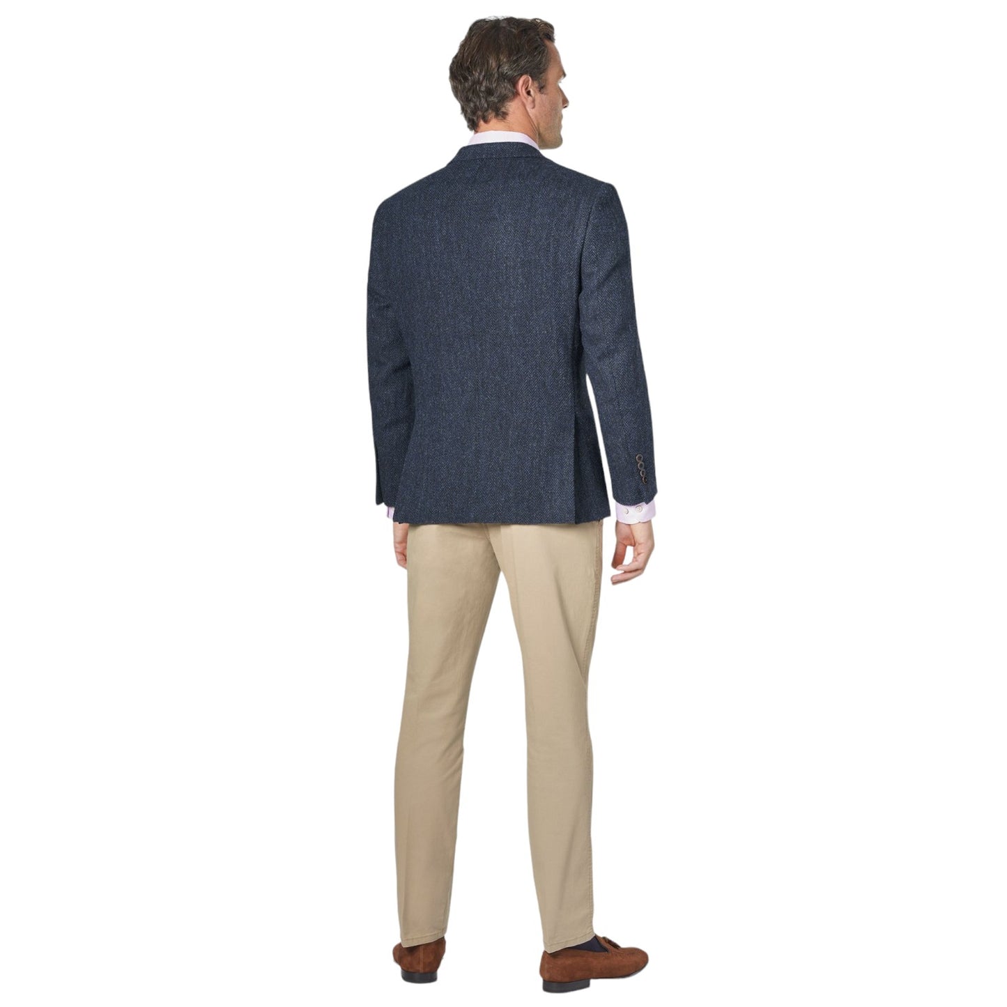 Brook Taverner Stranraer Navy Herringbone Harris Tweed Jacket