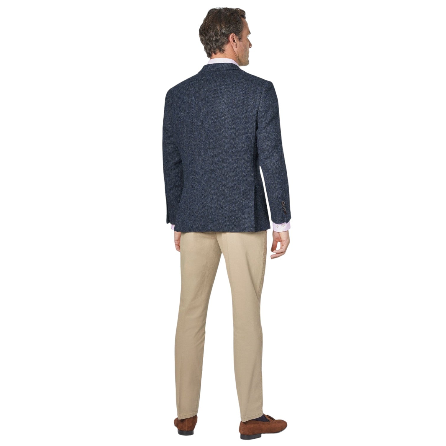 Brook Taverner Stranraer Navy Herringbone Harris Tweed Jacket