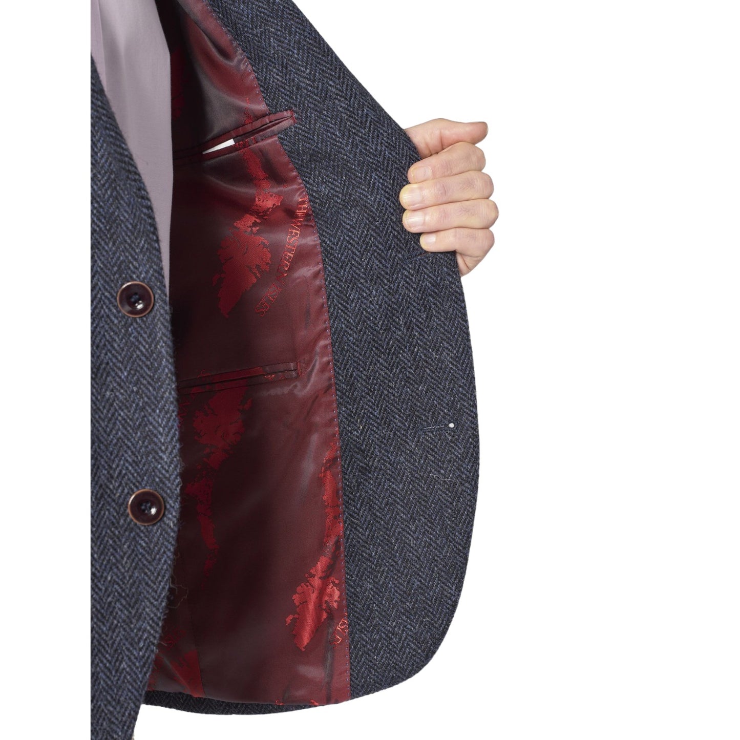 Brook Taverner Stranraer Navy Herringbone Harris Tweed Jacket