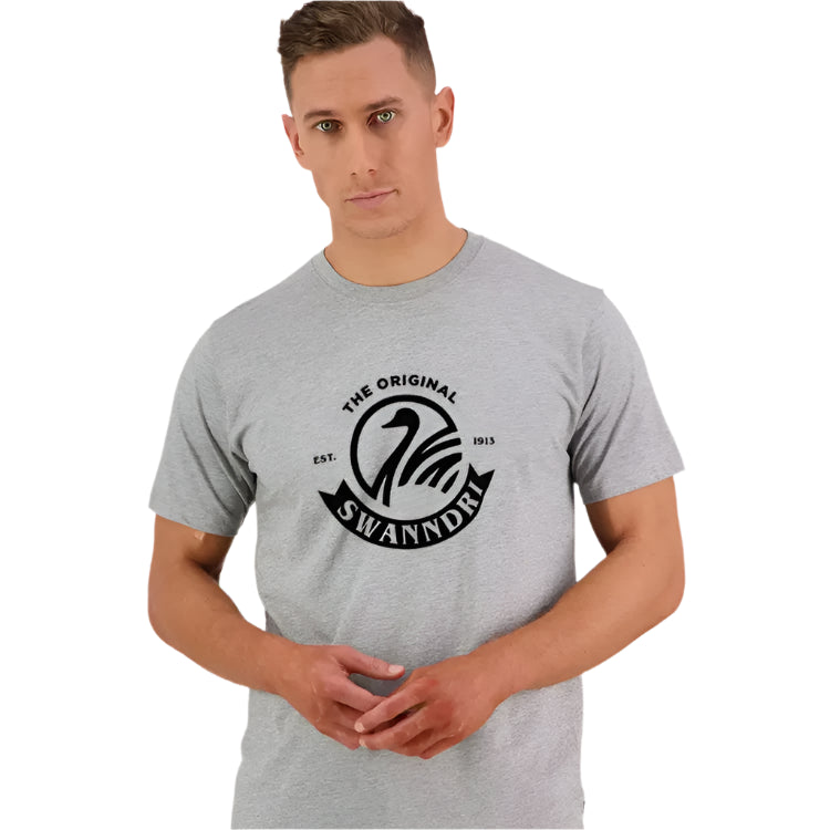 Swanndri Grey Marle/Black Original Print T Shirt
