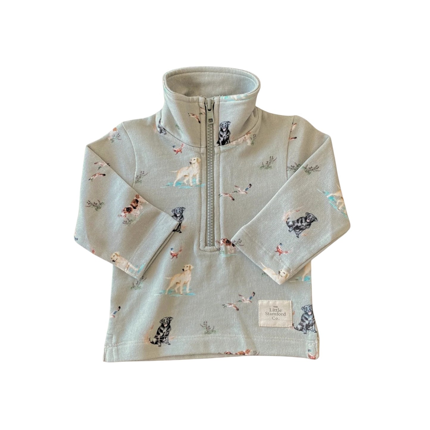 The Little Stamford Co. organic cotton half zip sweatshirt Dog