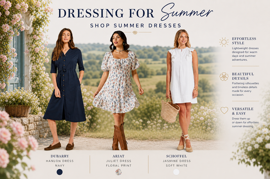 Woman in a summer dress at a countryside event
