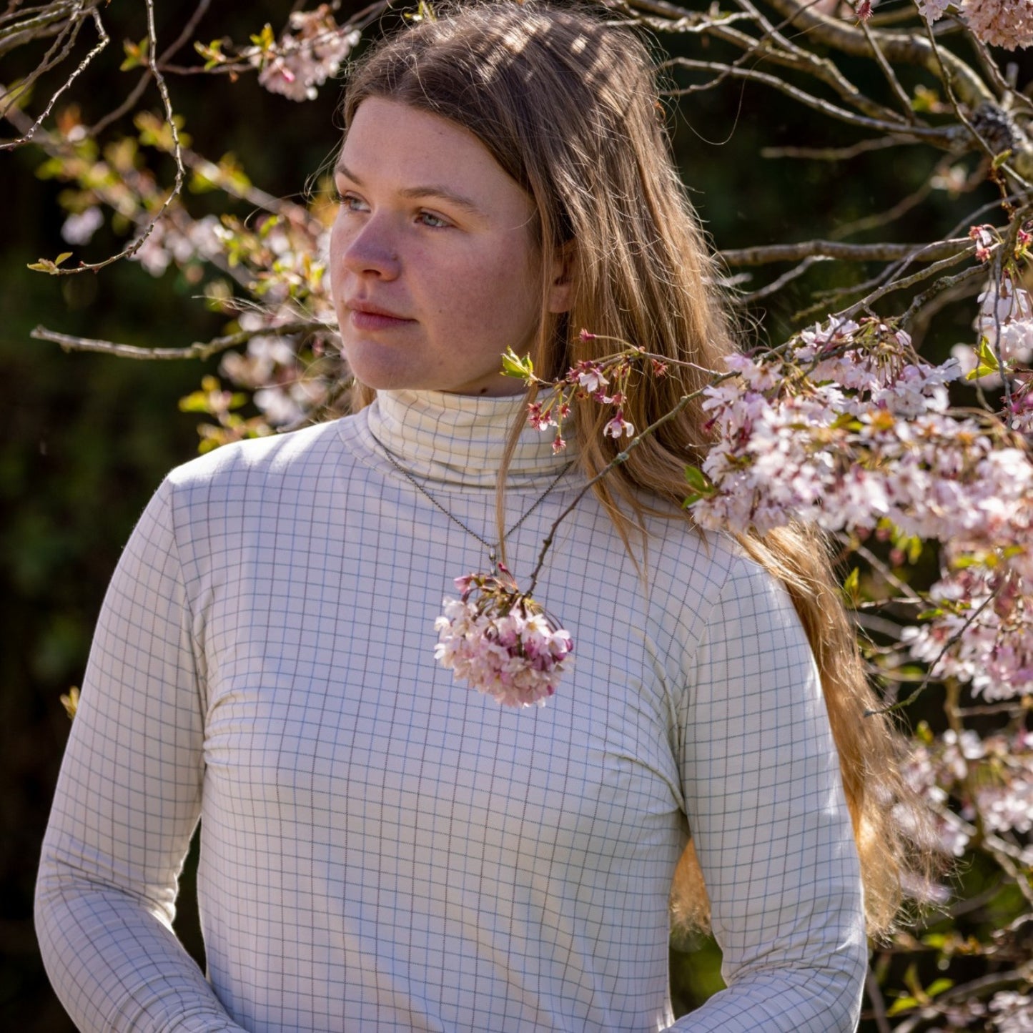 Ginger & Jardine Silky Roll Neck Multi Check