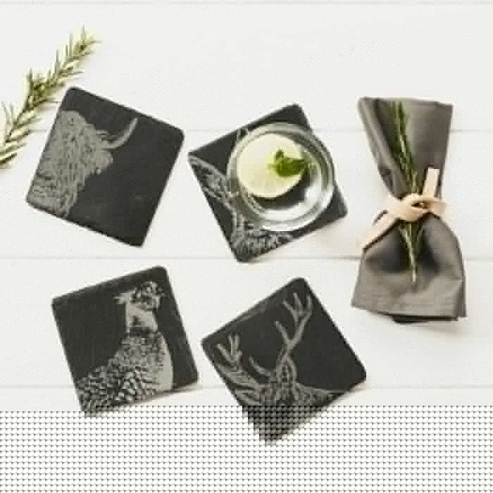 4 Slate Coaster- Country Animals