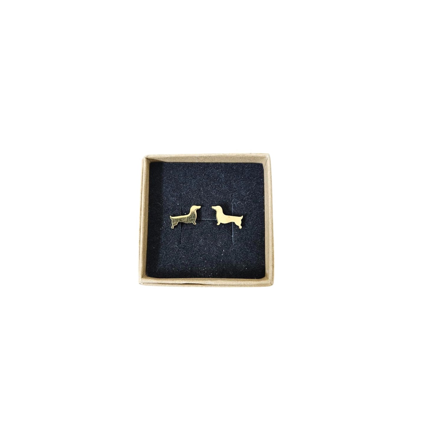 Spent Shells Dachshund Earrings Gold