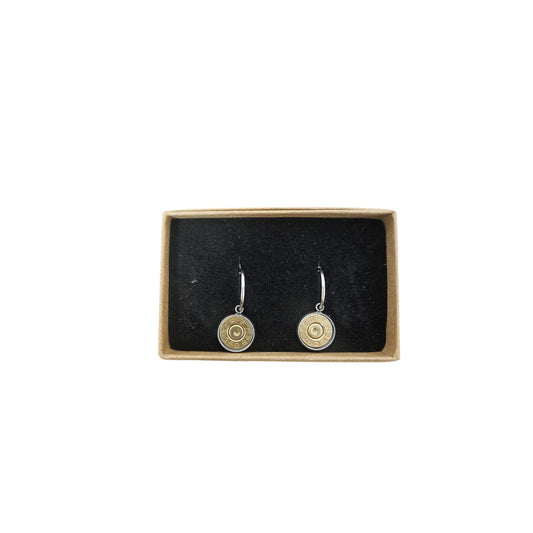 Spent Shells Rifle Hoop Earrings Silver/Gold