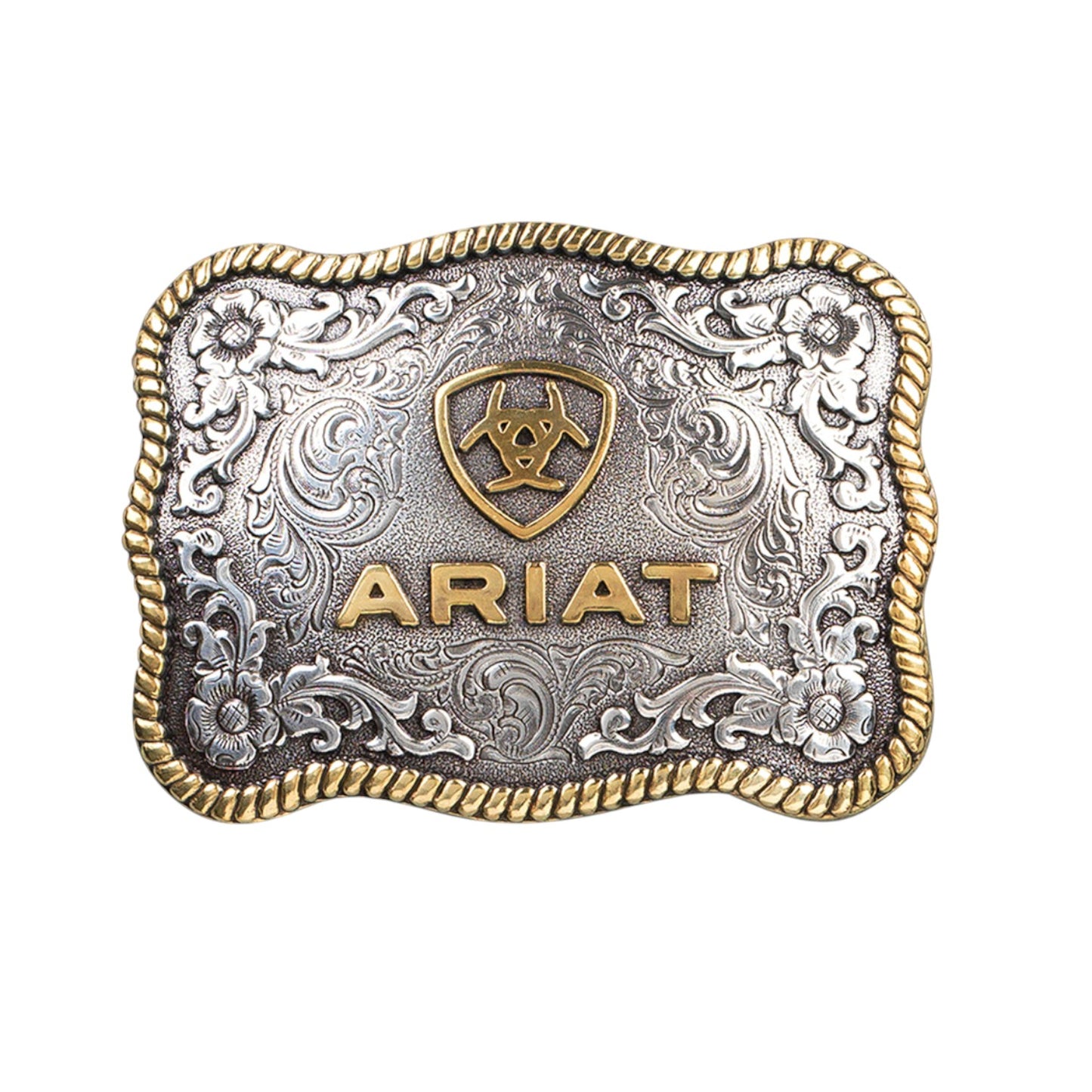 Ariat Rectangular Edged Silver Buckle