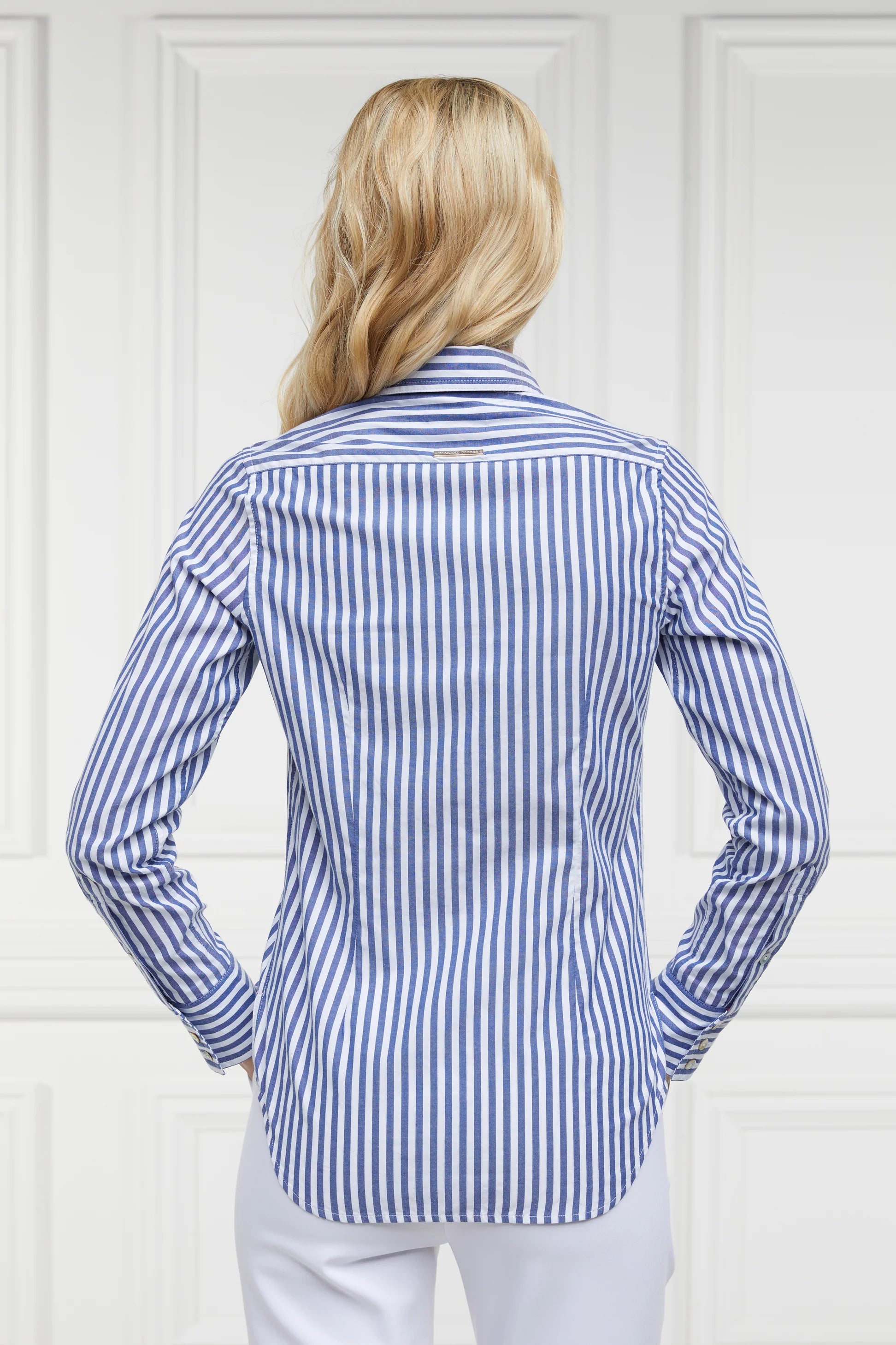 Holland Cooper Classic Button Down Shirt Navy Stripe