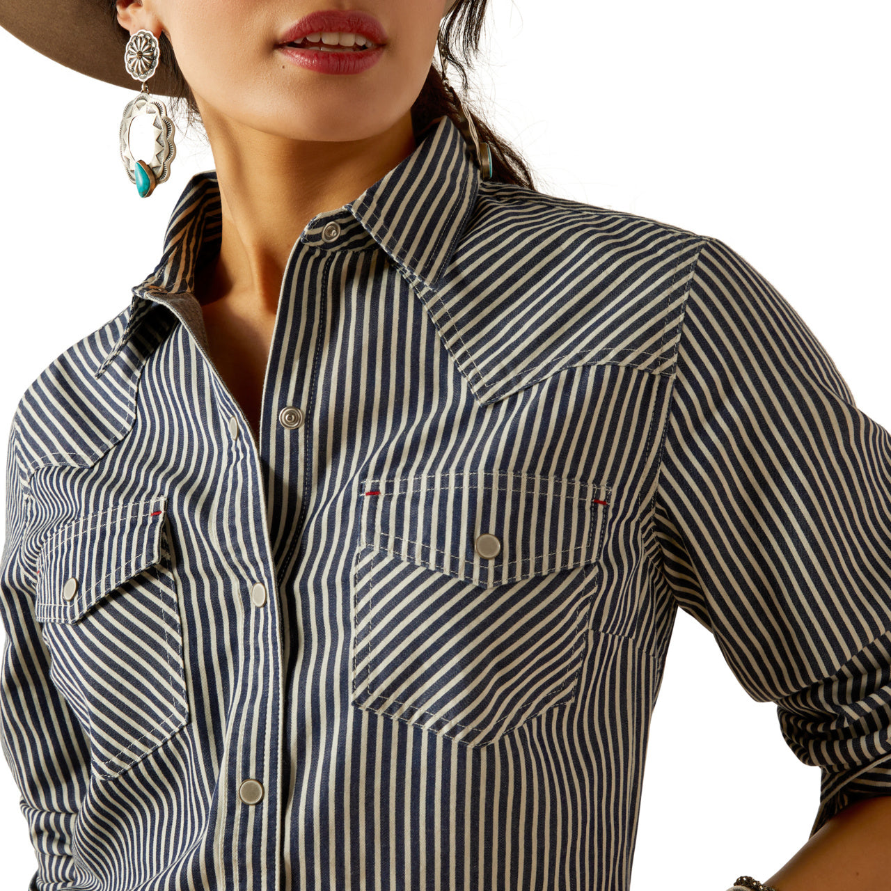 Ariat Railroad Stripe Shirt Indigo Stripe